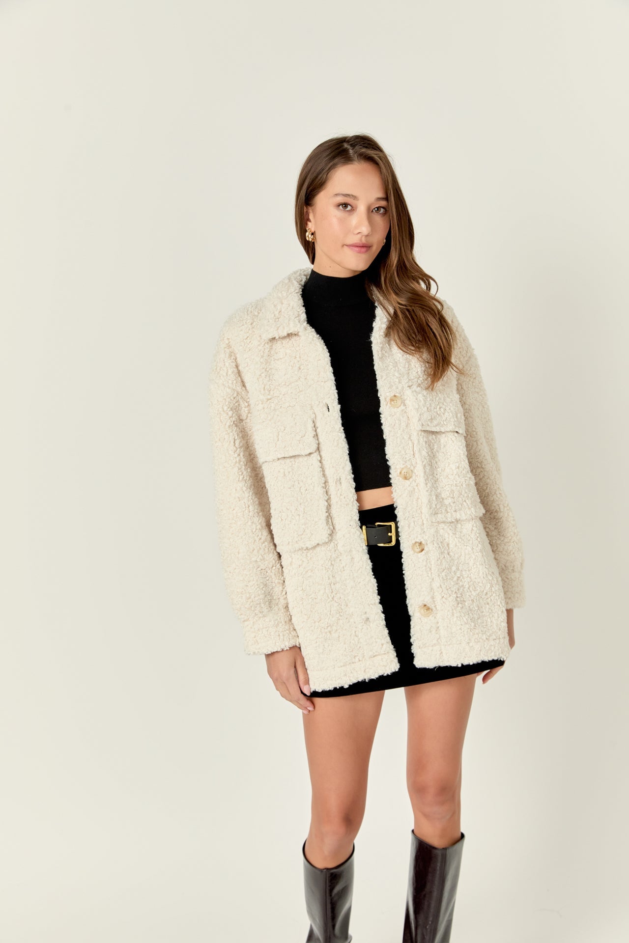 ENGLISH FACTORY - Oversized Sherpa Jacket - JACKETS available at Objectrare