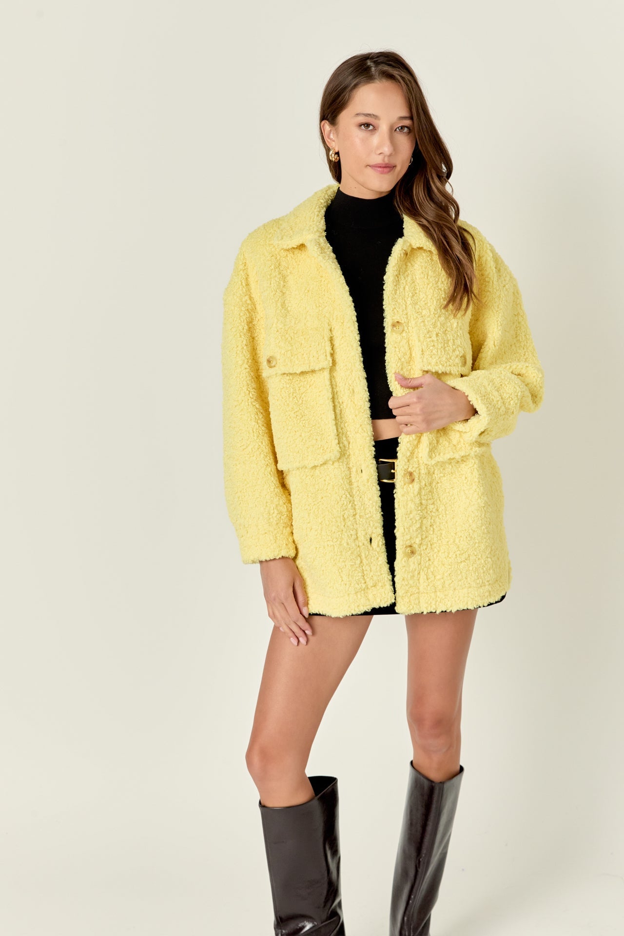 ENGLISH FACTORY - Oversized Sherpa Jacket - JACKETS available at Objectrare