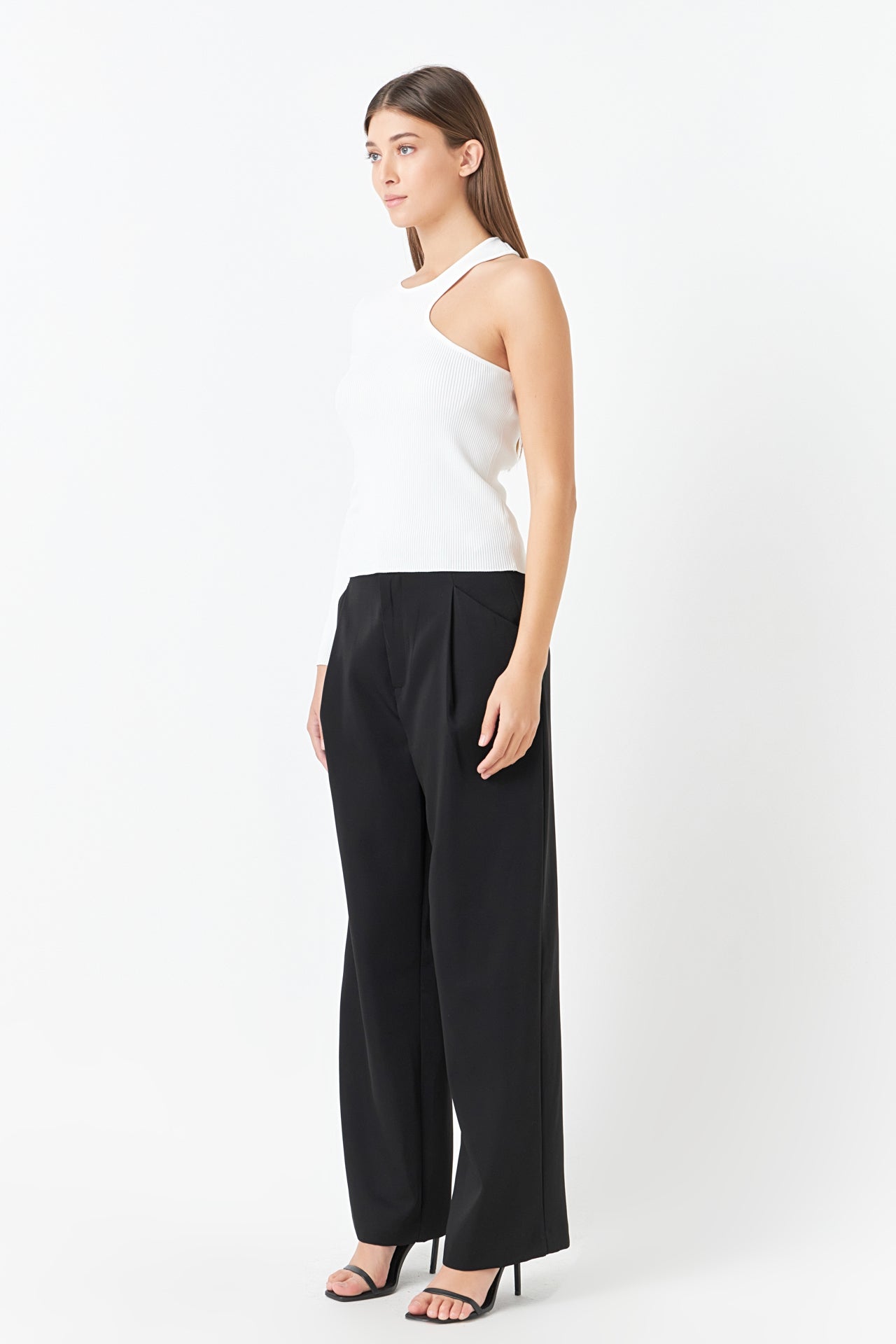 ENDLESS ROSE - Cut Out One Shoulder Knit Top - TOPS available at Objectrare