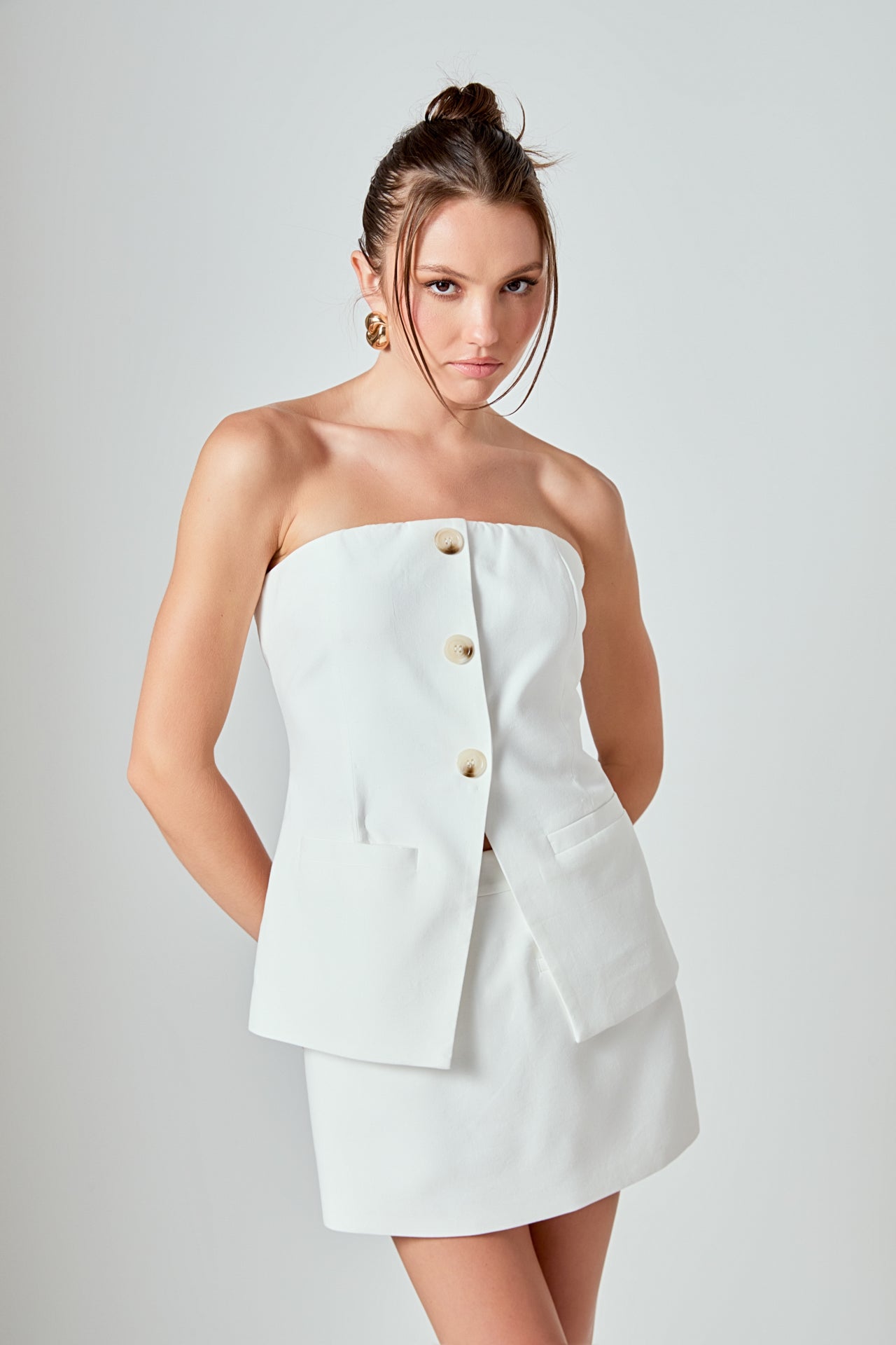 MARSY - Linen Mini Skort - SKORTS available at Objectrare