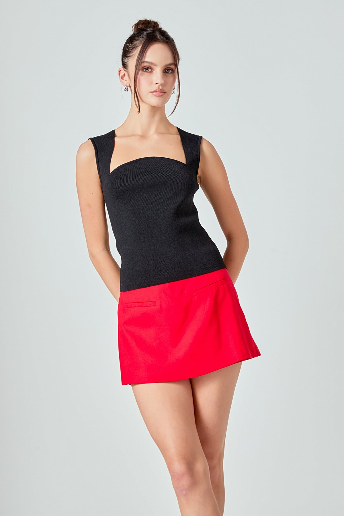 MARSY - Linen Mini Skort - SKORTS available at Objectrare