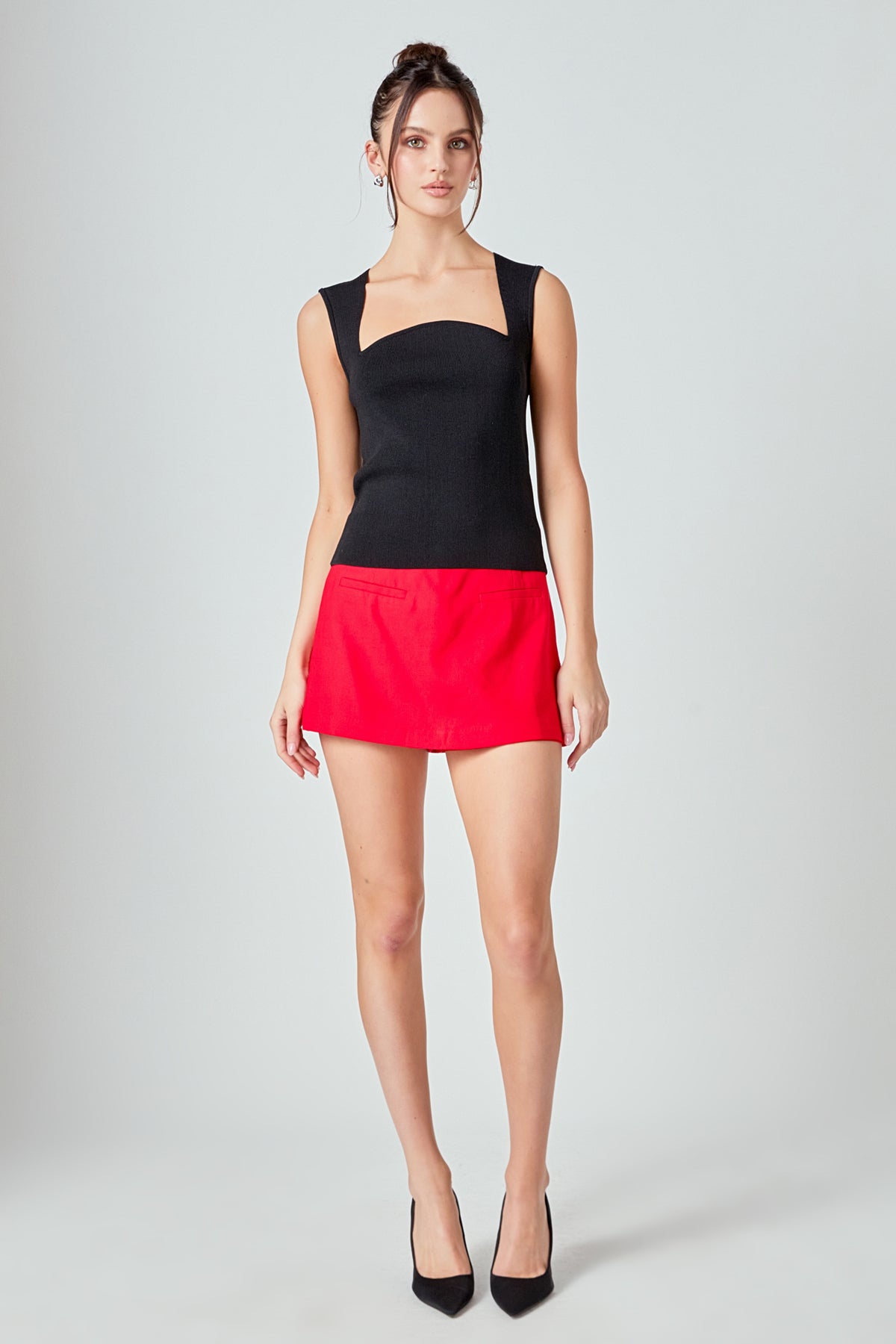 MARSY - Linen Mini Skort - SKORTS available at Objectrare