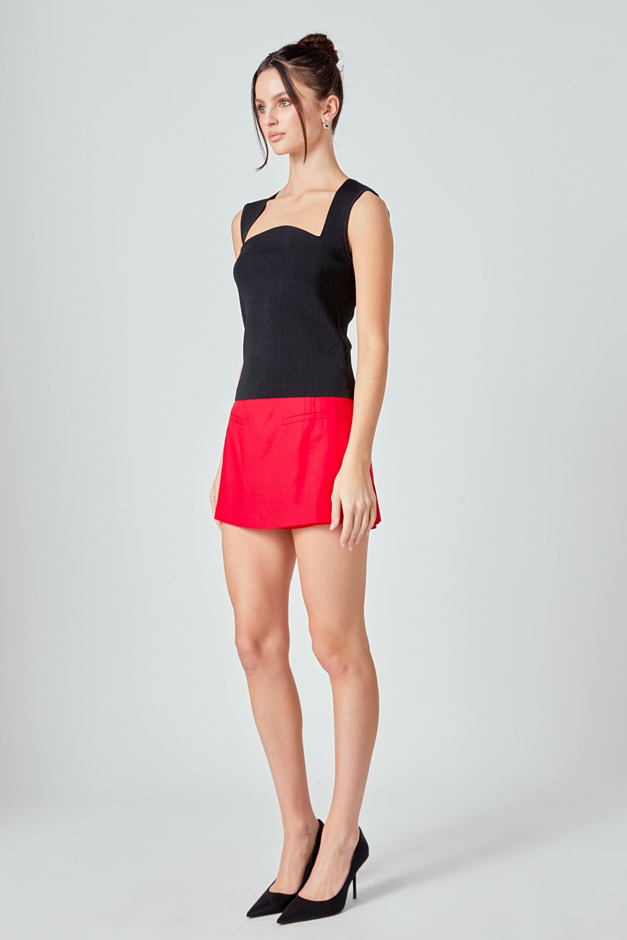 MARSY - Linen Mini Skort - SKORTS available at Objectrare