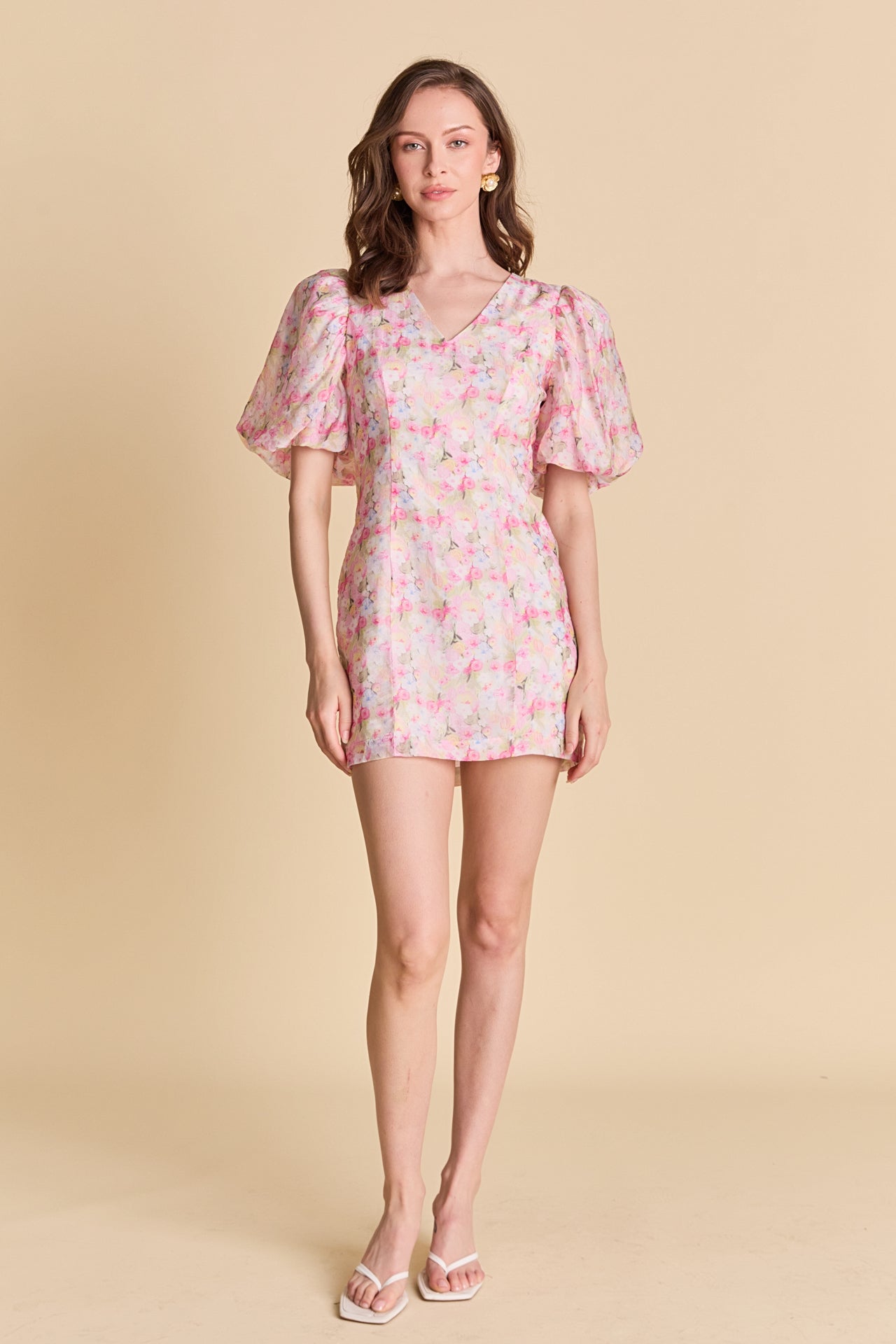 LA'VEN - Puff Sleeve Fitted Mini Dress - DRESSES available at Objectrare
