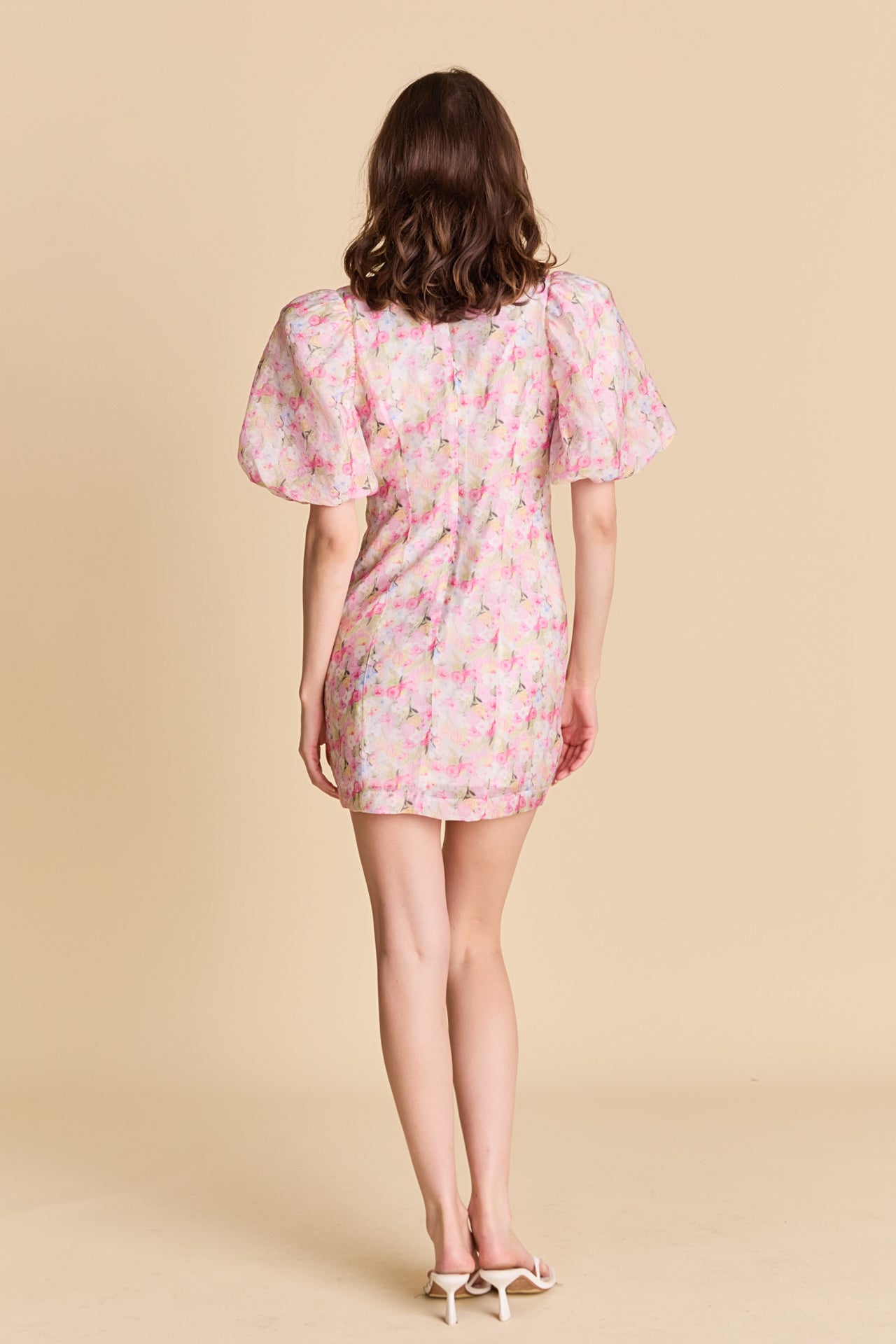 LA'VEN - Puff Sleeve Fitted Mini Dress - DRESSES available at Objectrare