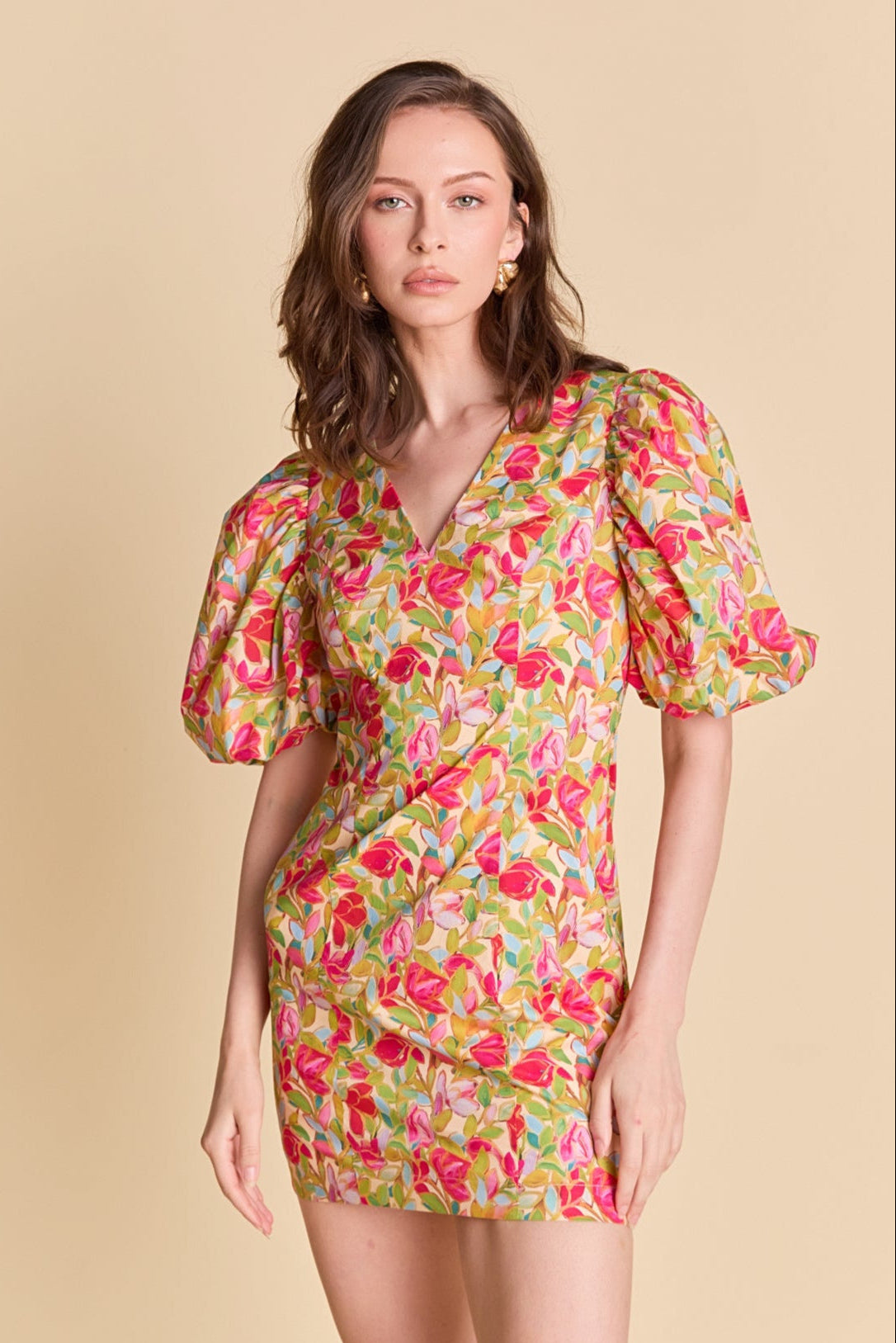 ENDLESS ROSE - Floral Print Mini Dress - DRESSES available at Objectrare