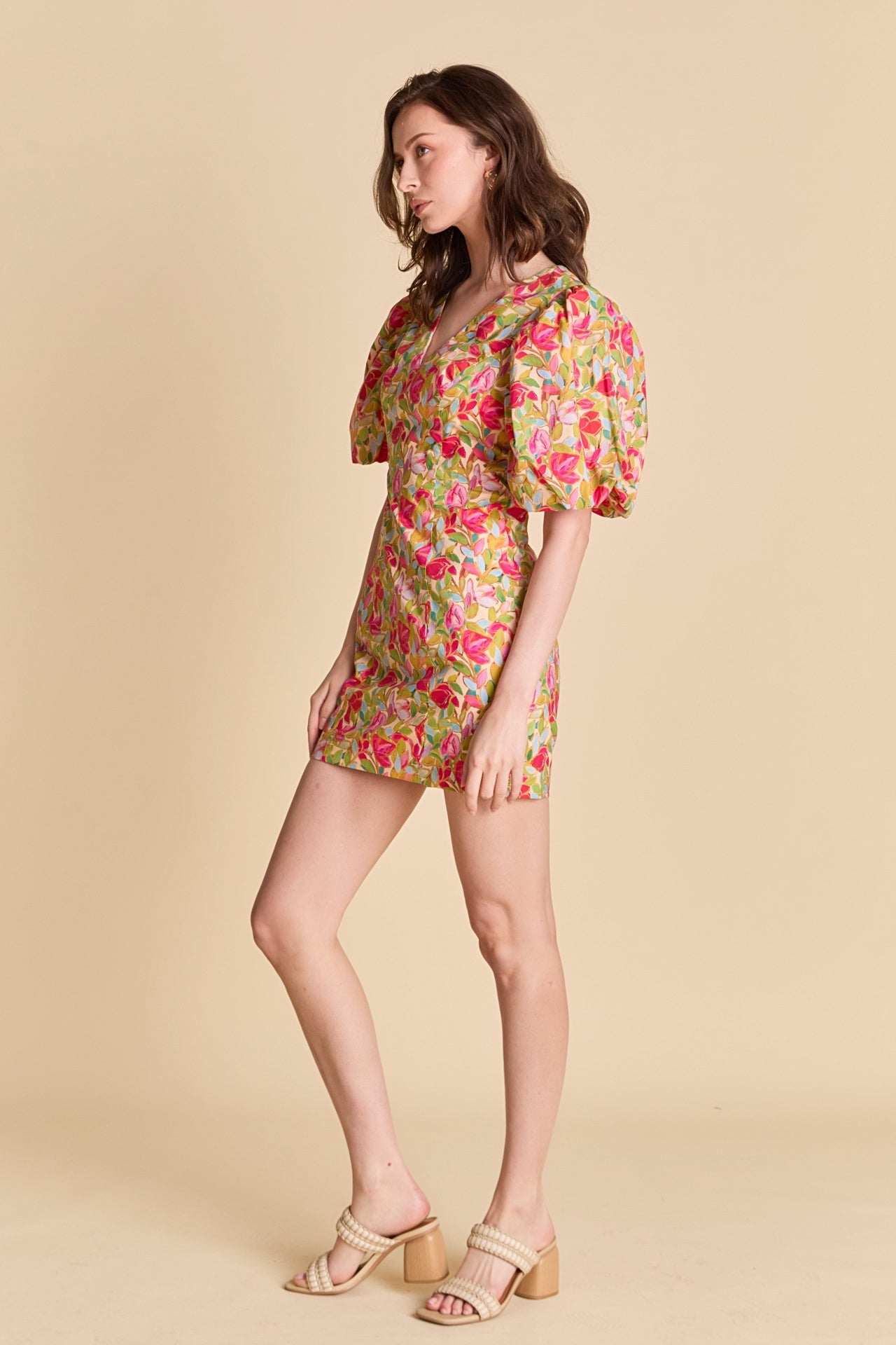 ENDLESS ROSE - Floral Print Mini Dress - DRESSES available at Objectrare