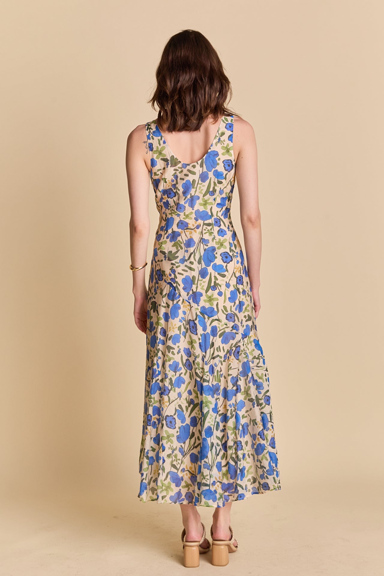 LA'VEN - Floral Print Cotton Midi Dress - DRESSES available at Objectrare