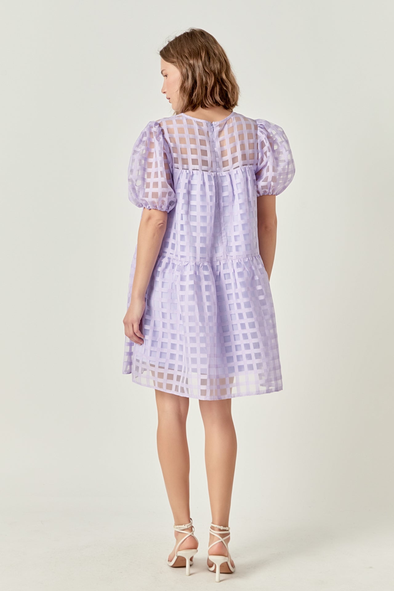 ENGLISH FACTORY - Gridded Organza Mini Dress - DRESSES available at Objectrare
