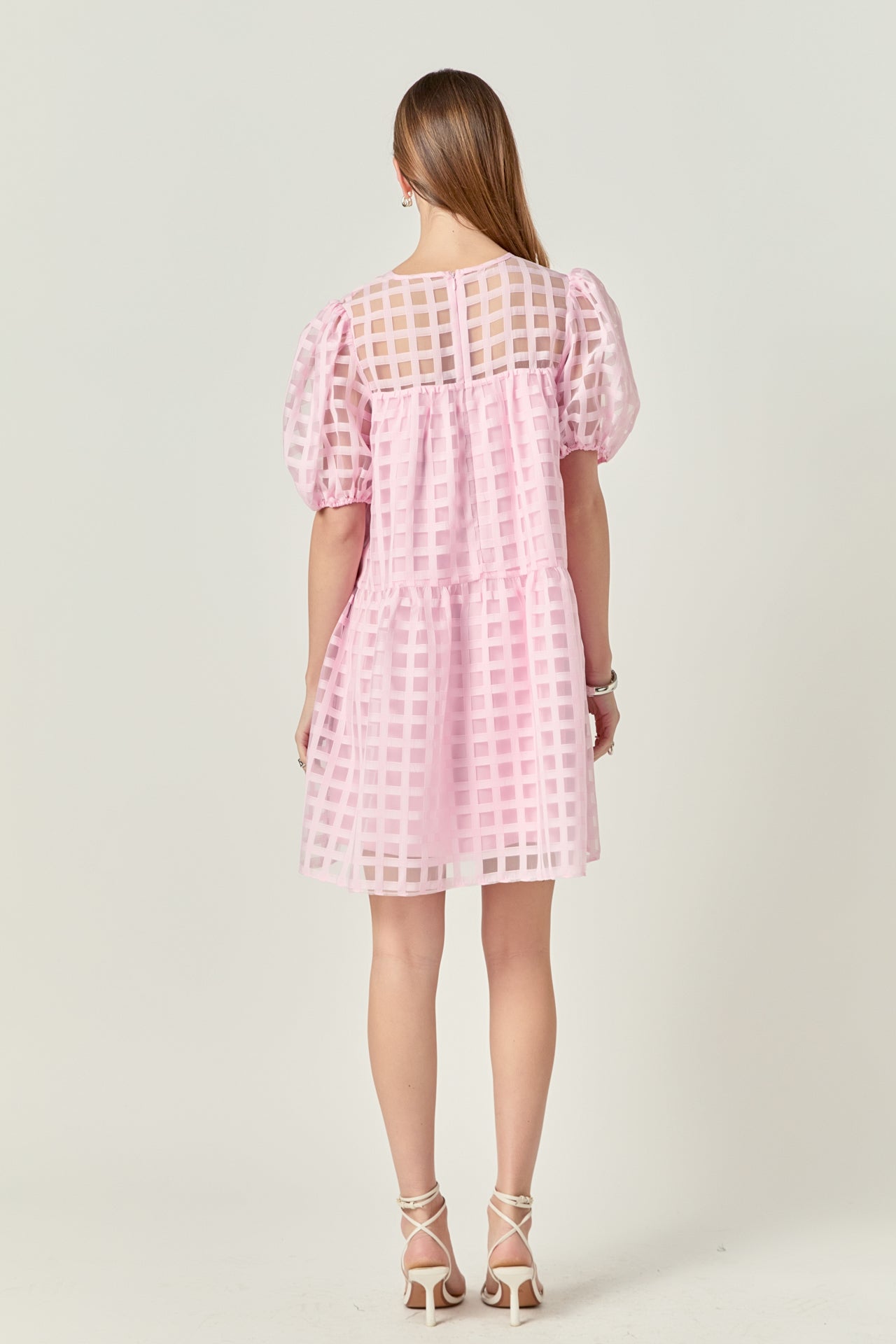 ENGLISH FACTORY - Gridded Organza Mini Dress - DRESSES available at Objectrare