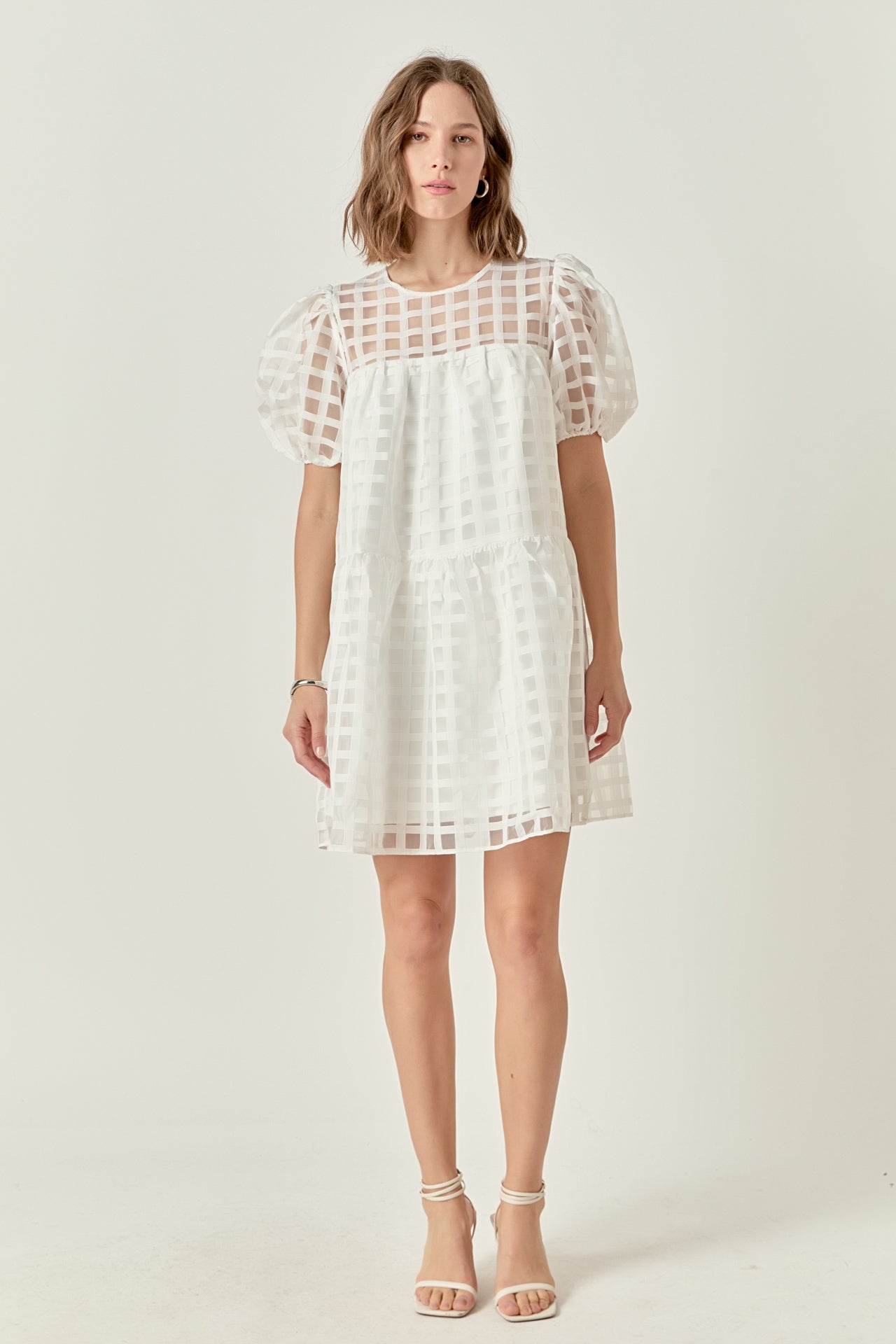 ENGLISH FACTORY - Gridded Organza Mini Dress - DRESSES available at Objectrare