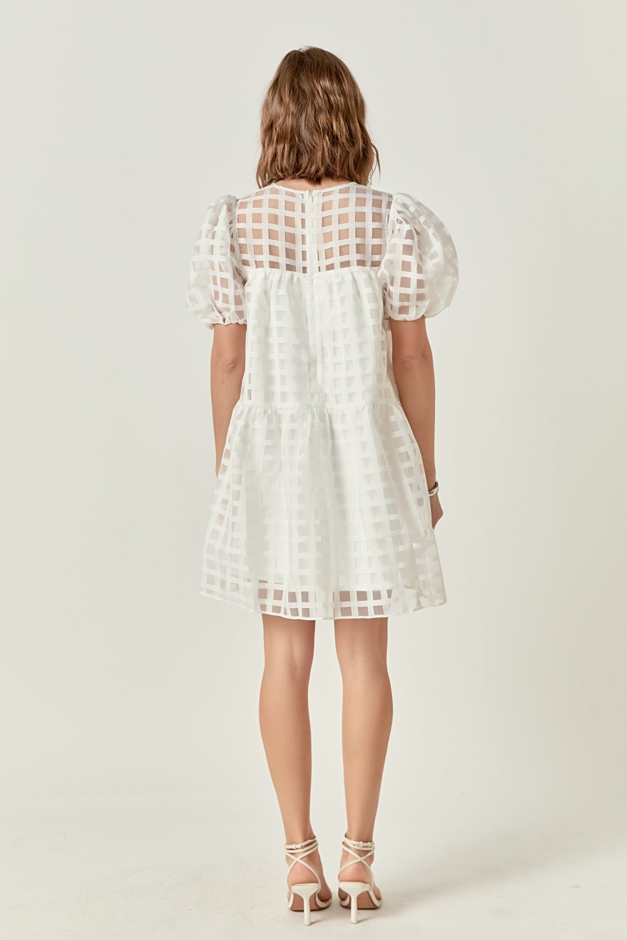 ENGLISH FACTORY - Gridded Organza Mini Dress - DRESSES available at Objectrare