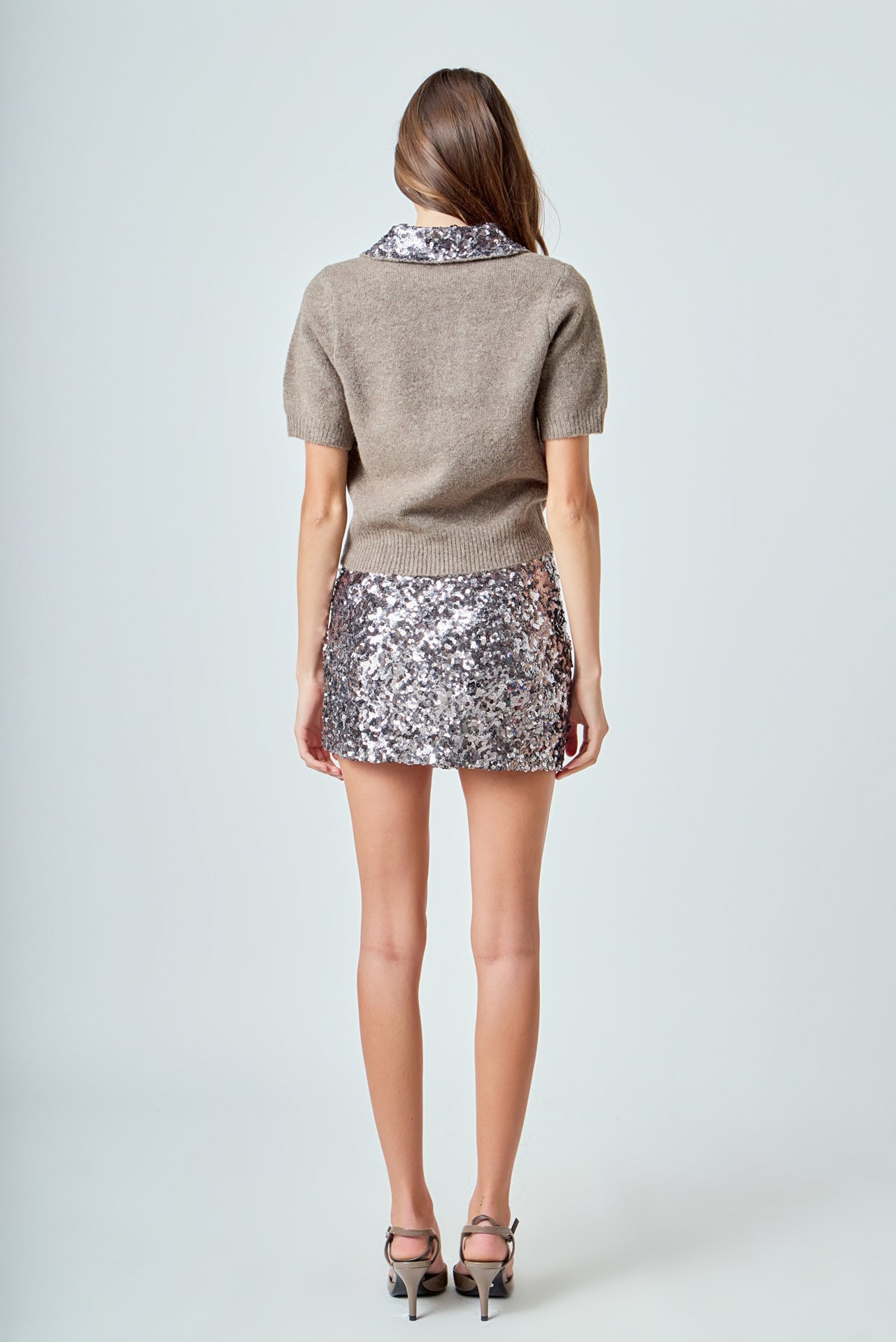 ENDLESS ROSE - Multi Sequin Mini Skirt - SKIRTS available at Objectrare