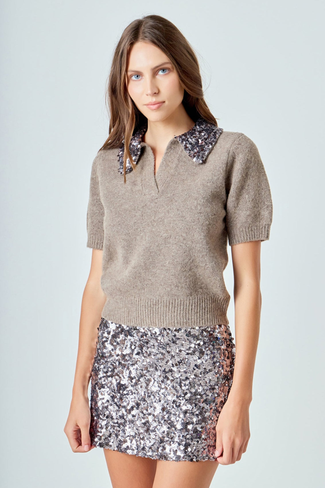 ENDLESS ROSE - Multi Sequin Mini Skirt - SKIRTS available at Objectrare