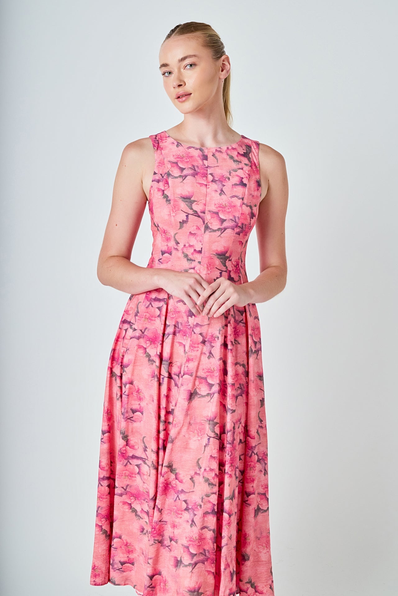 ENDLESS ROSE - Floral Print Midi Dress - DRESSES available at Objectrare