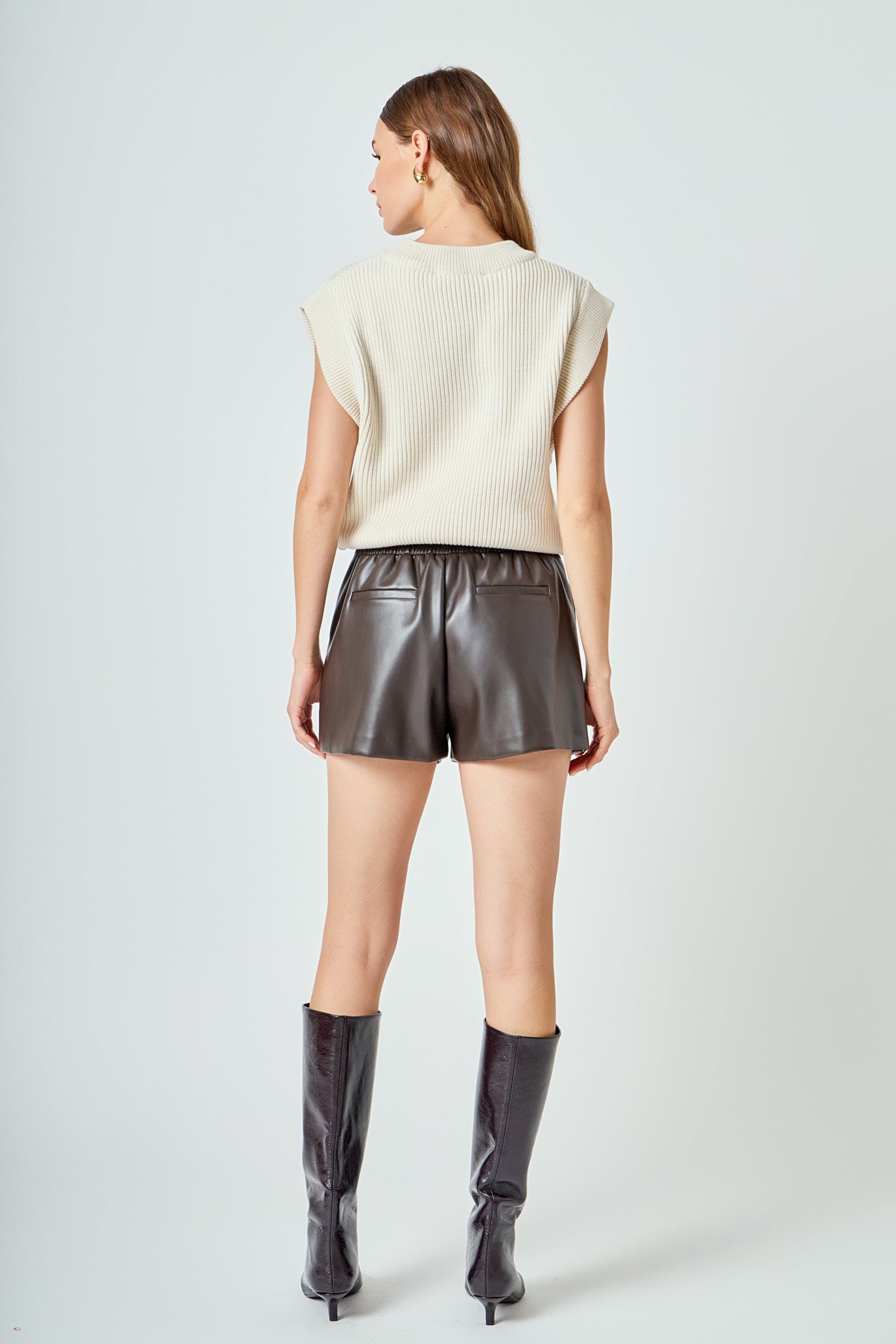 ENDLESS ROSE - Sleeveless Round neck Vest Knit Top - SWEATERS & KNITS available at Objectrare