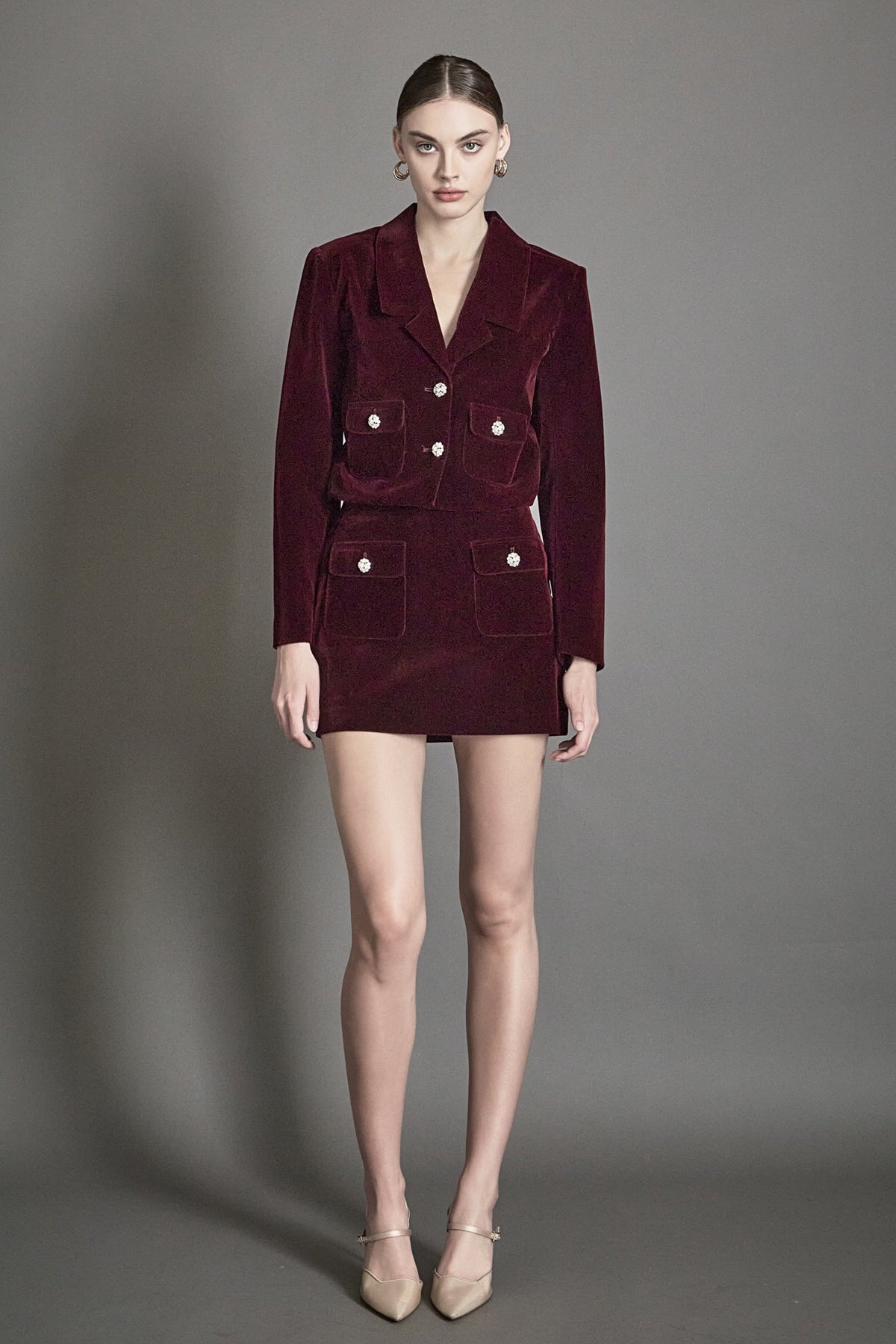 ENDLESS ROSE - Cropped Collared Blazer - JACKETS available at Objectrare