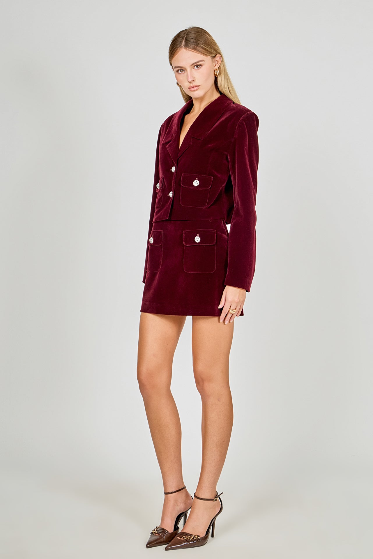 Cropped Collared Blazer