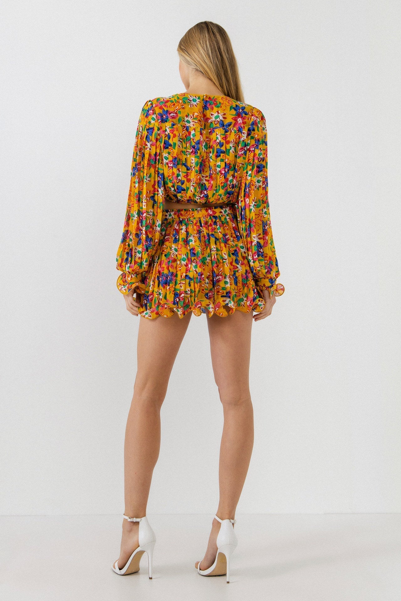 ENDLESS ROSE - Floral Pleated Mini Skirt - SKIRTS available at Objectrare