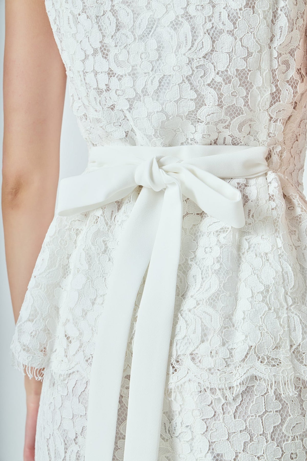 ENDLESS ROSE - Lace Sleeveless Long Top With Belt - TOPS available at Objectrare