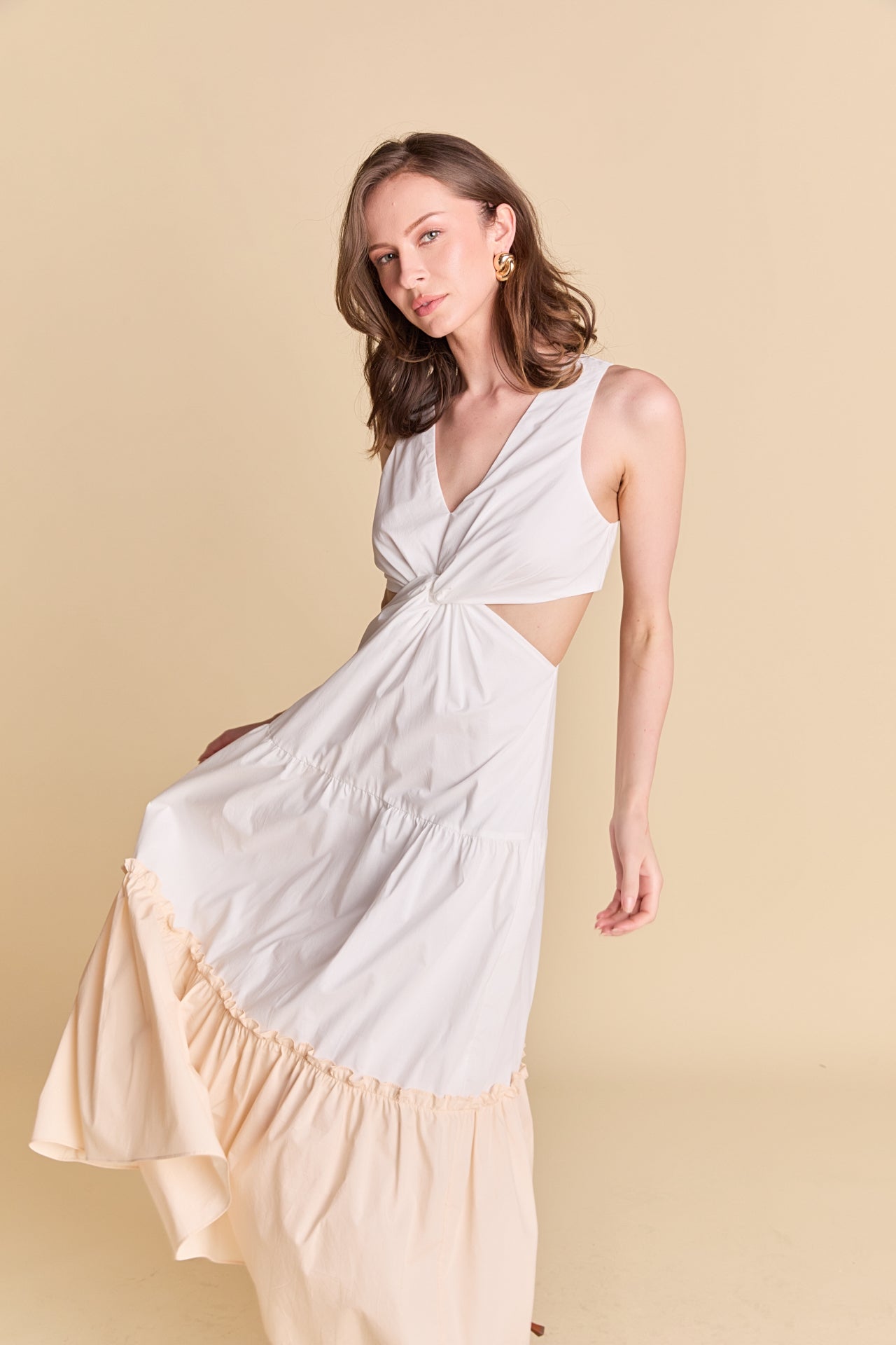 LA'VEN - Twist Cut Out Color Block Maxi - DRESSES available at Objectrare