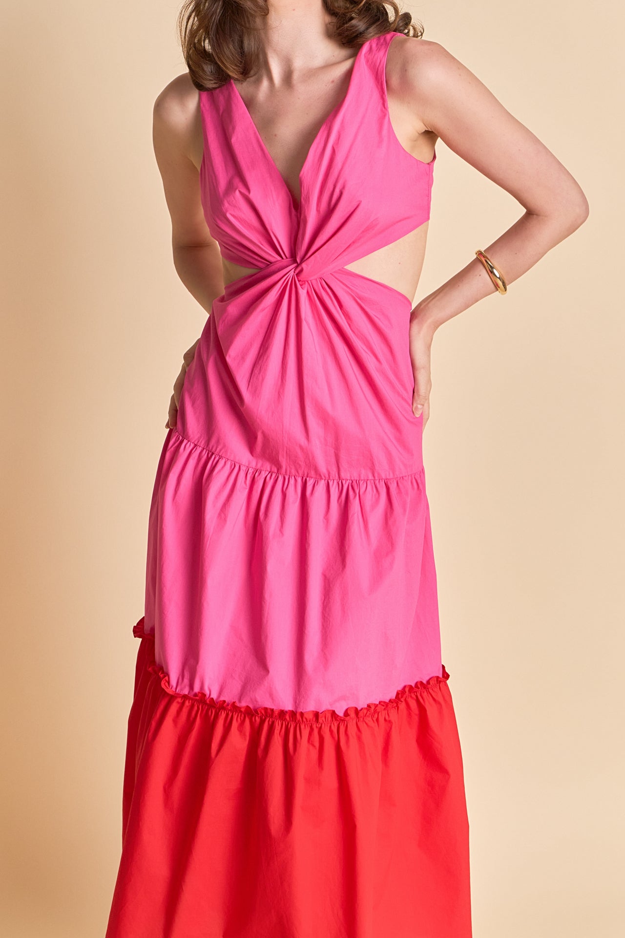 LA'VEN - Twist Cut Out Color Block Maxi - DRESSES available at Objectrare