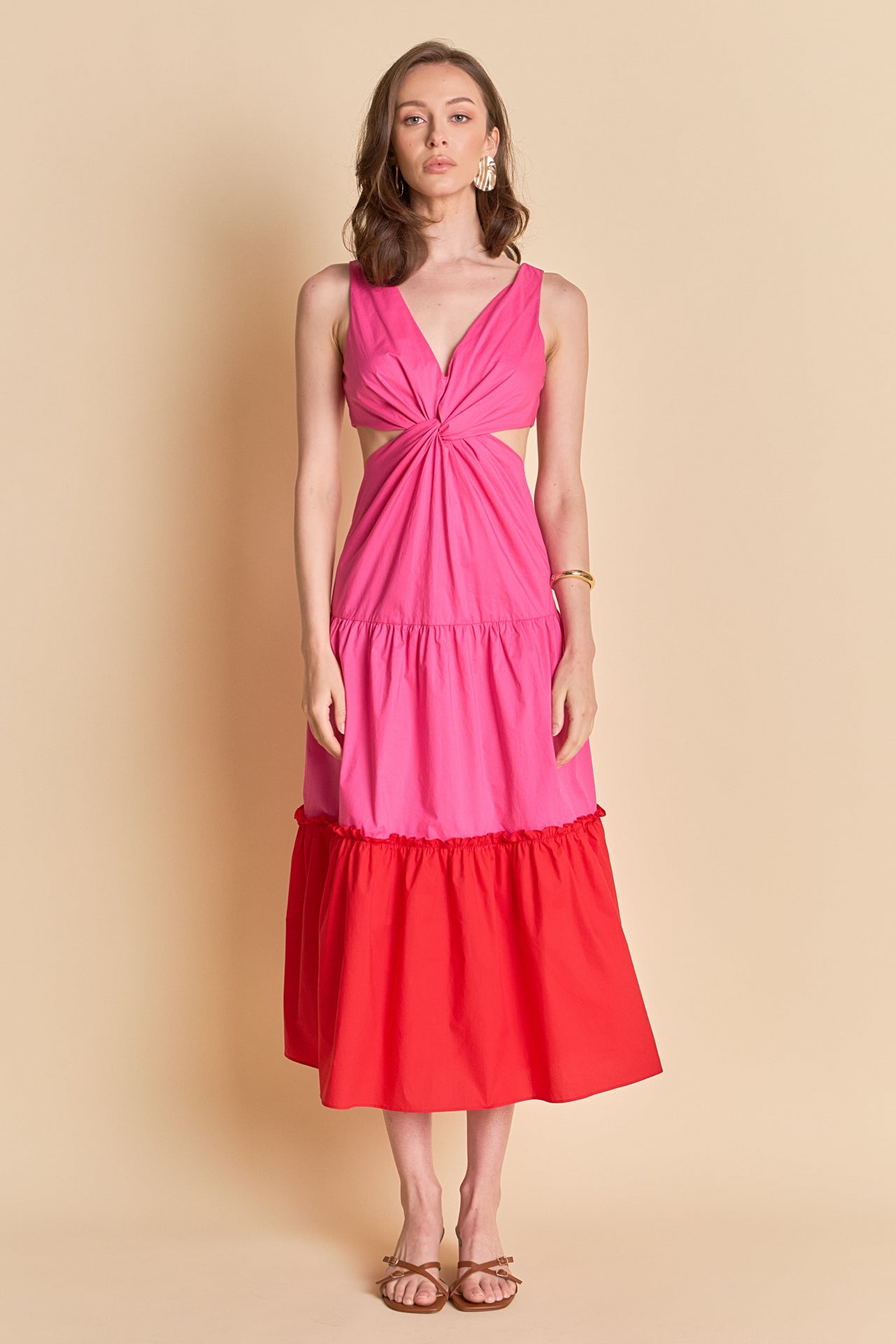 LA'VEN - Twist Cut Out Color Block Maxi - DRESSES available at Objectrare