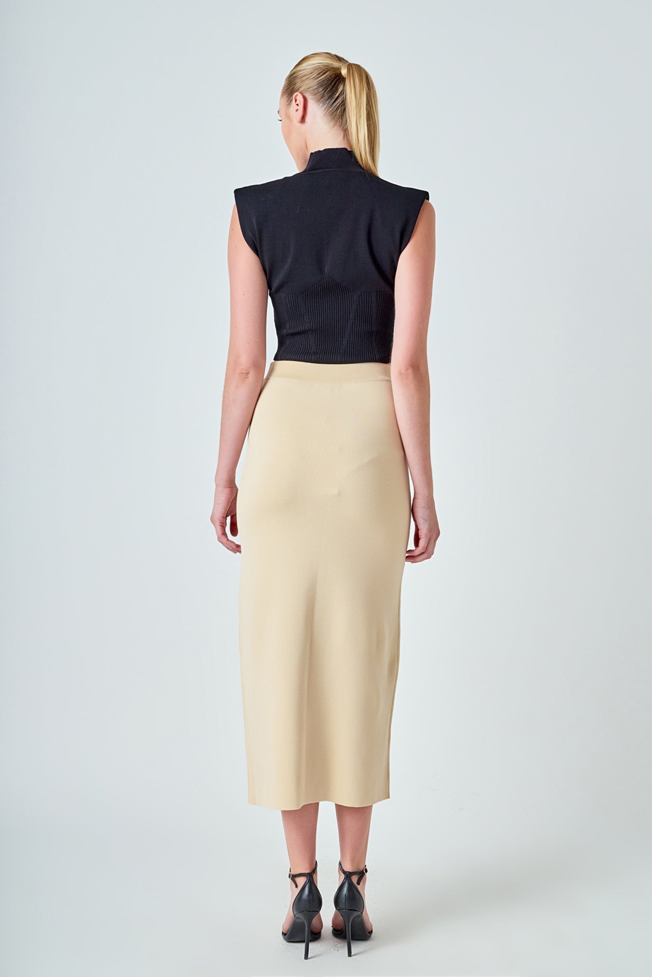 ENDLESS ROSE - Knit Pocketed Midi Skirt - SKIRTS available at Objectrare