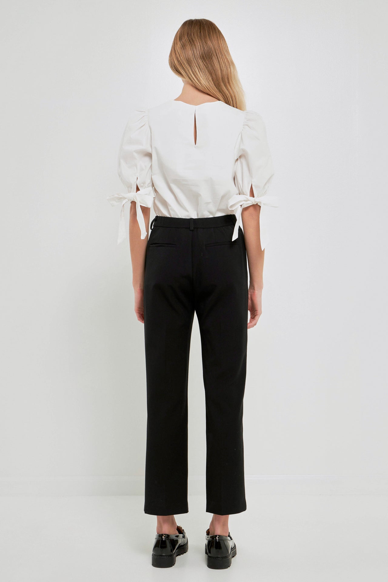 ENGLISH FACTORY - Bow Banded Puff Sleeve Blouse - TOPS available at Objectrare