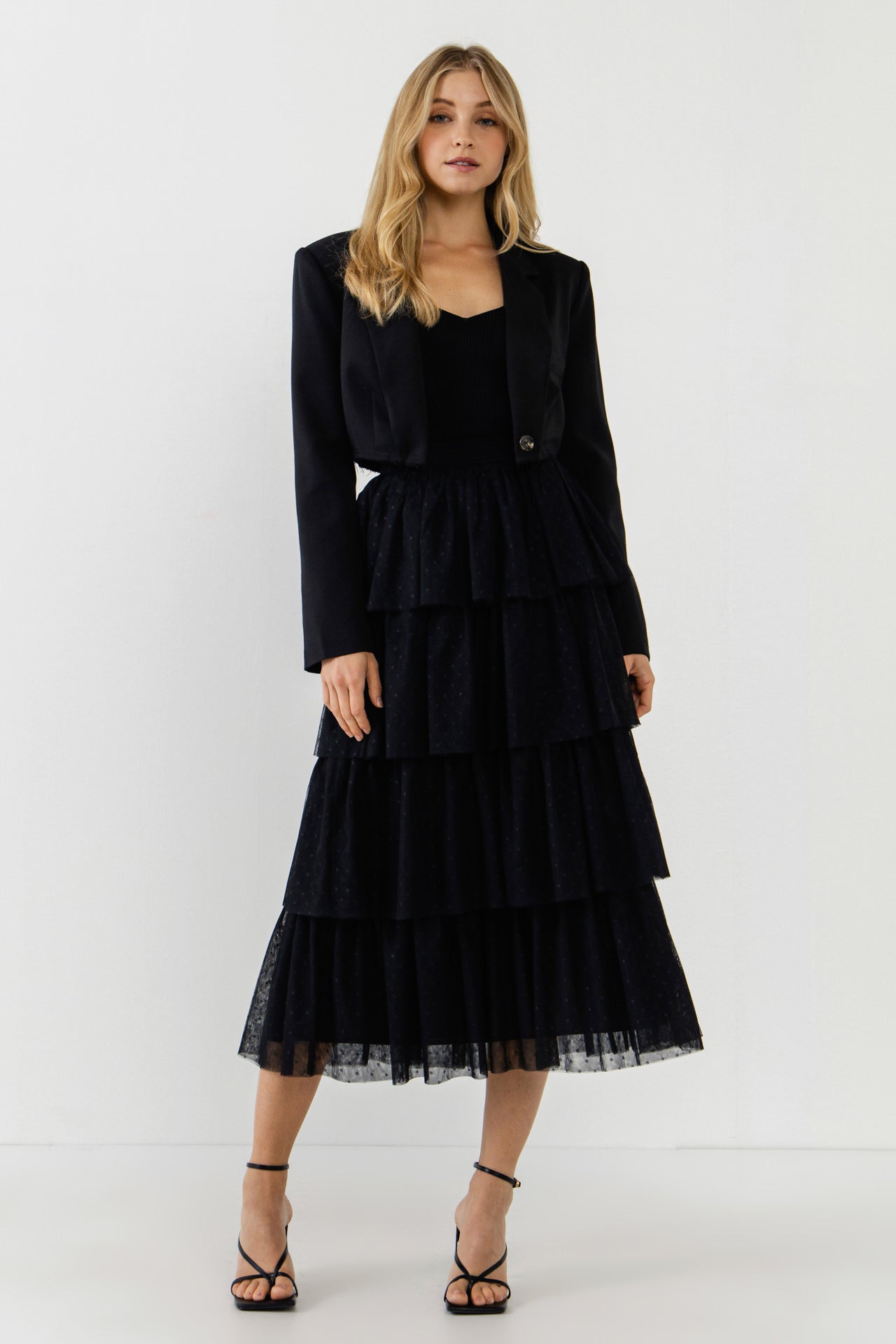 ENDLESS ROSE - Pleated Swiss Dot Mesh Skirt - SKIRTS available at Objectrare