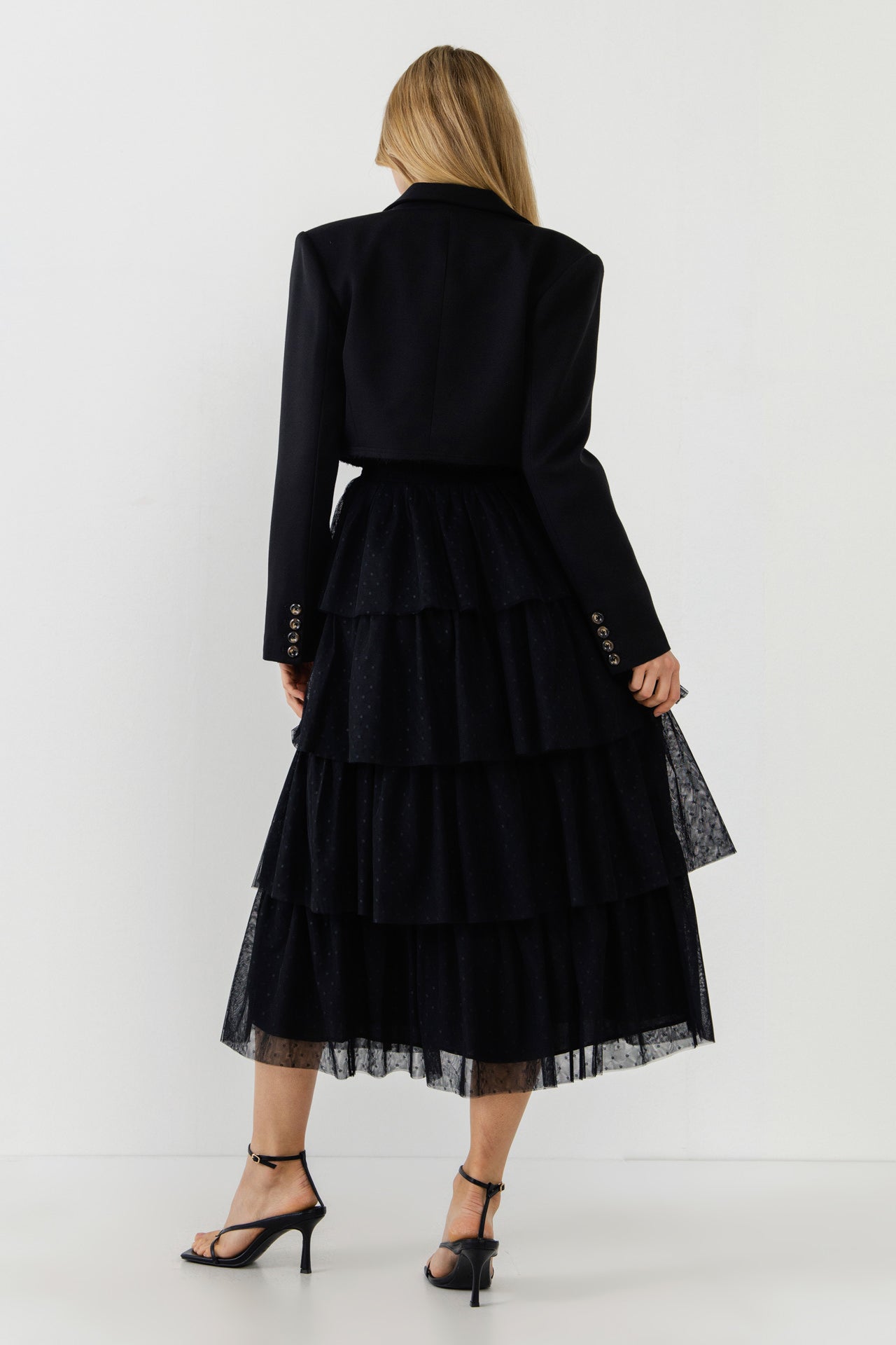 ENDLESS ROSE - Pleated Swiss Dot Mesh Skirt - SKIRTS available at Objectrare