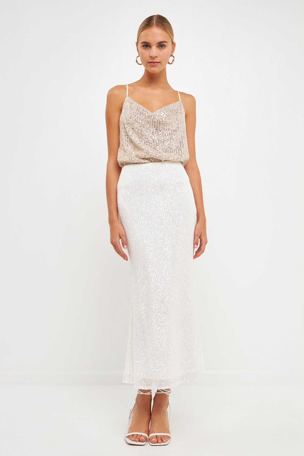 ENDLESS ROSE - Sequins Cowl Neck Top - CAMI TOPS & TANK available at Objectrare