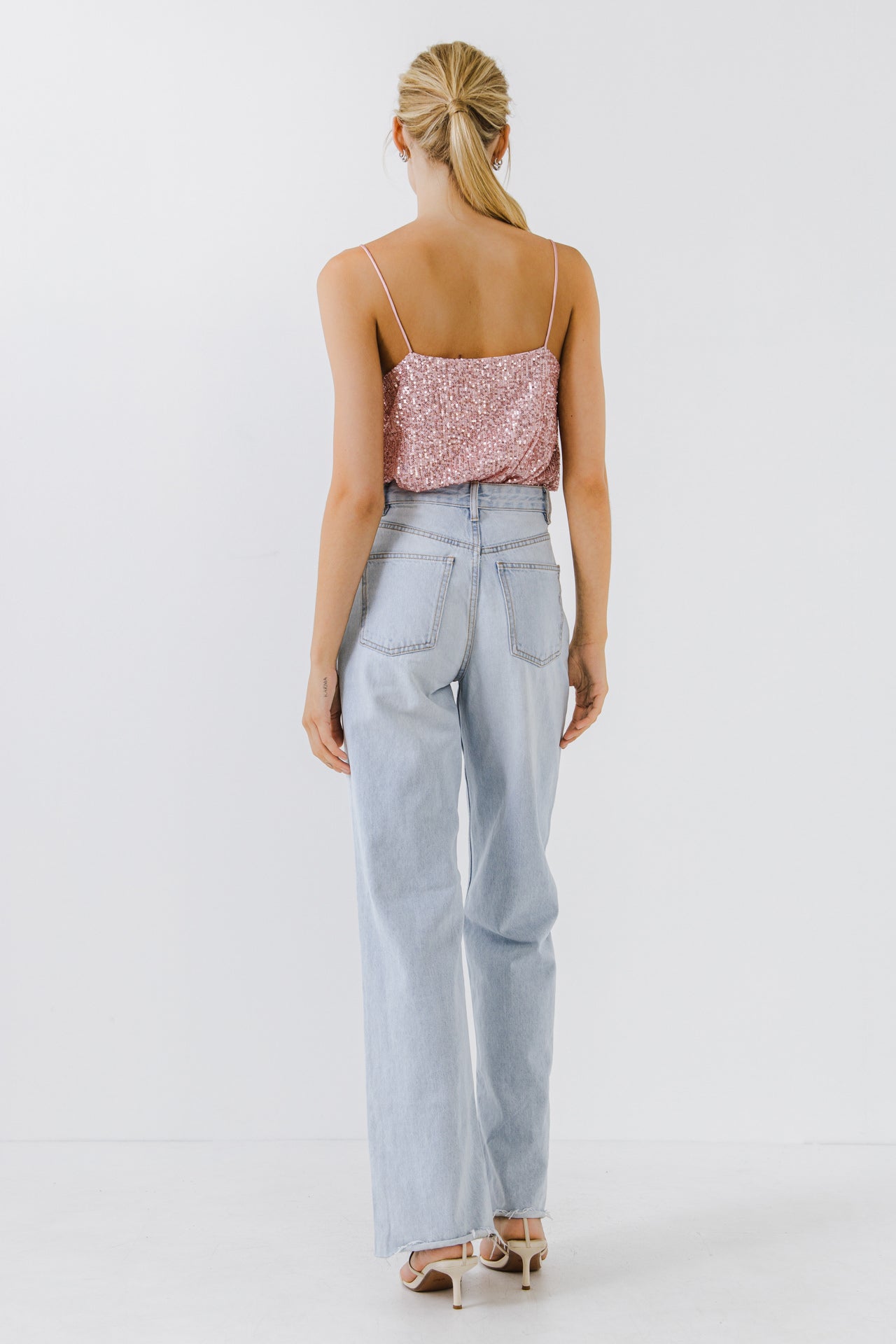 ENDLESS ROSE - Sequins Cowl Neck Top - CAMI TOPS & TANK available at Objectrare