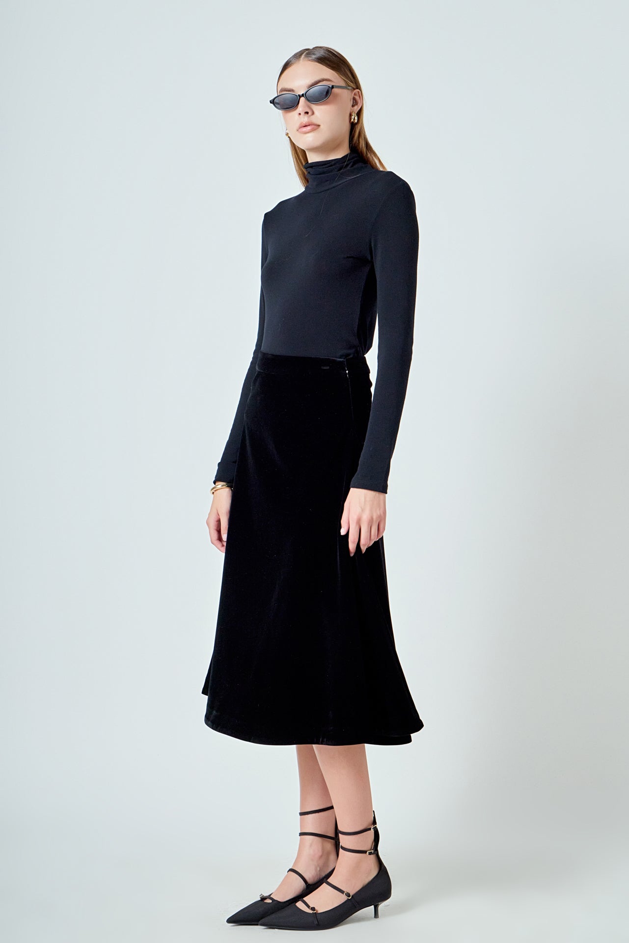 Velvet Circle Midi Skirt