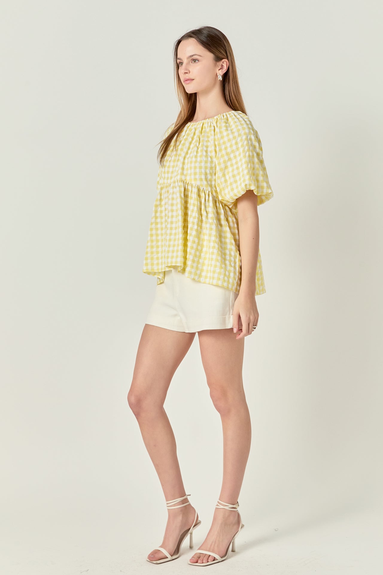 ENGLISH FACTORY - Blouson Babydoll Spaghetti Tie Top - TOPS available at Objectrare