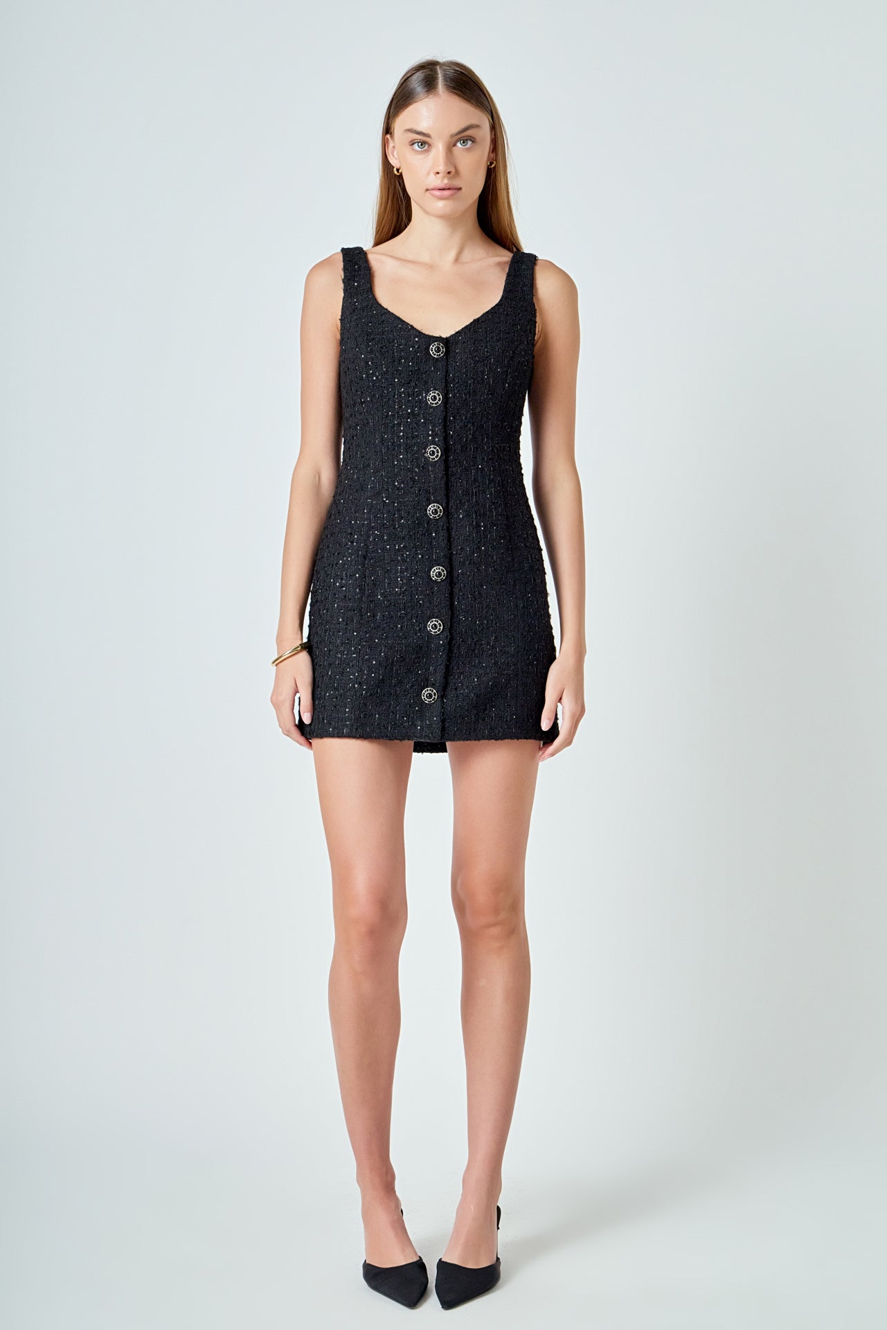 Endless Rose - Tweed Mini Dress Black / Xs