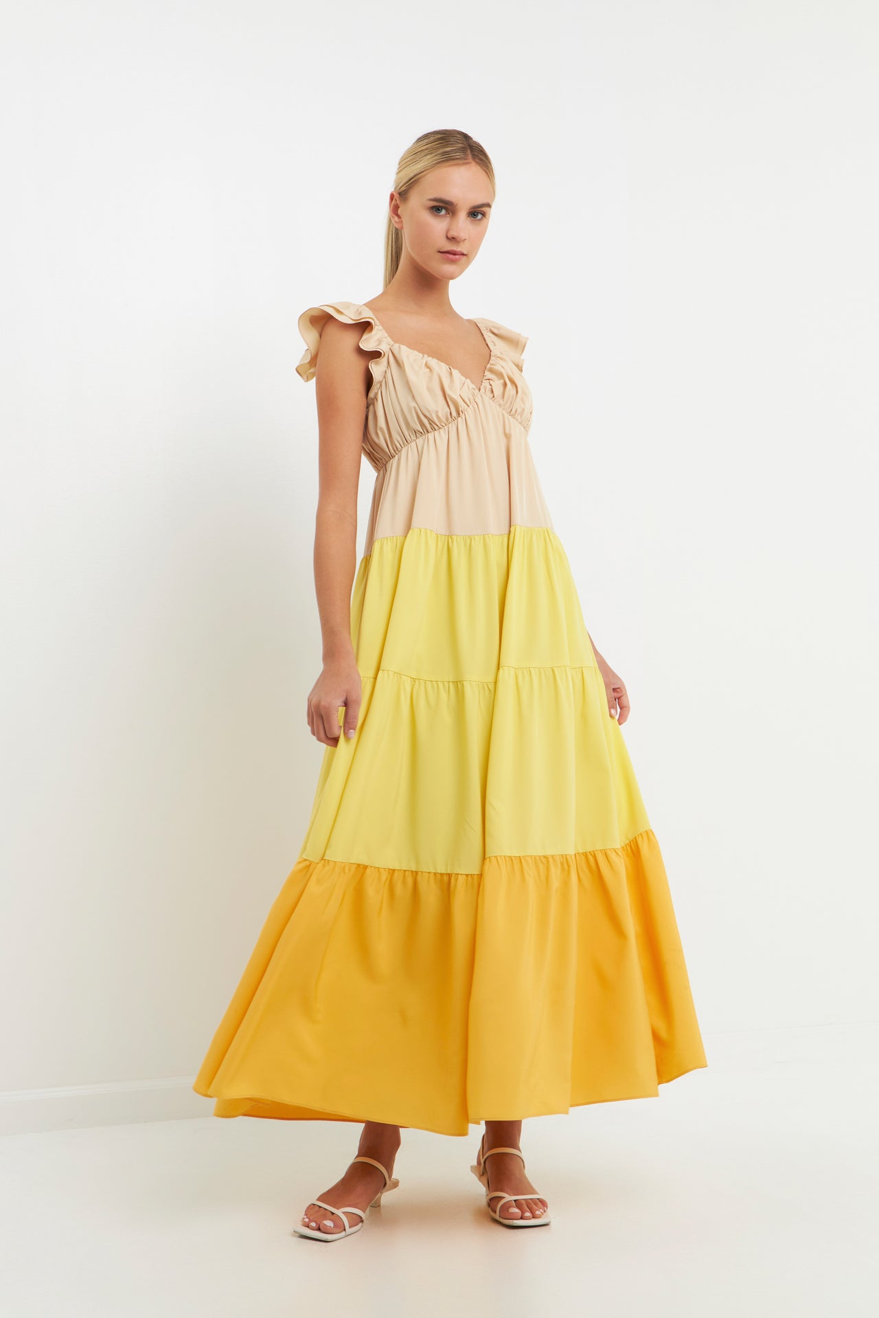 ENGLISH FACTORY - Sweet Heart Color Block Maxi Dress - DRESSES available at Objectrare