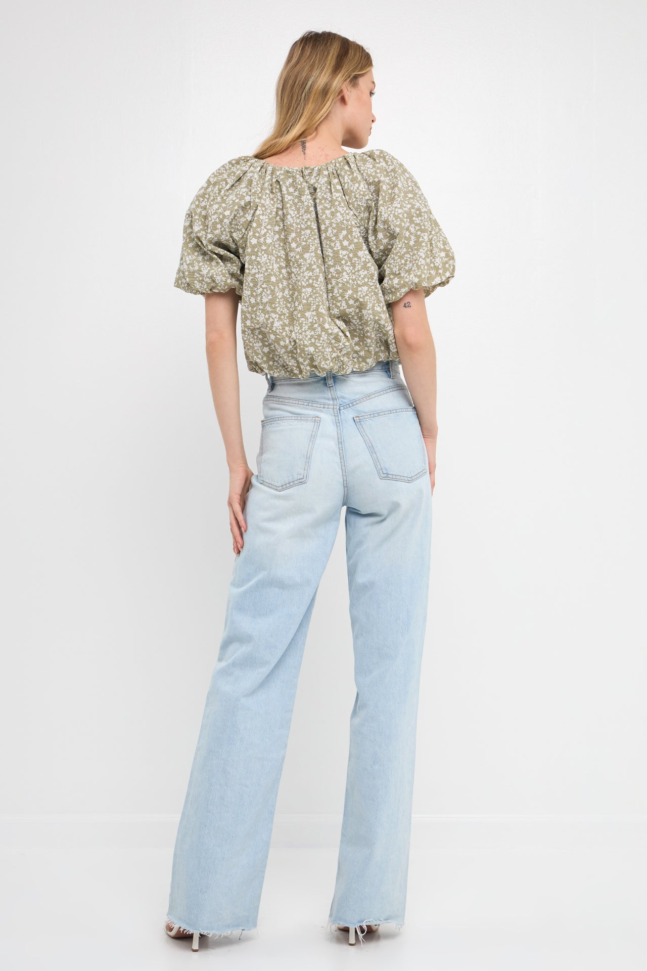 FREE THE ROSES - Raglan Blouson Cropped Top - TOPS available at Objectrare