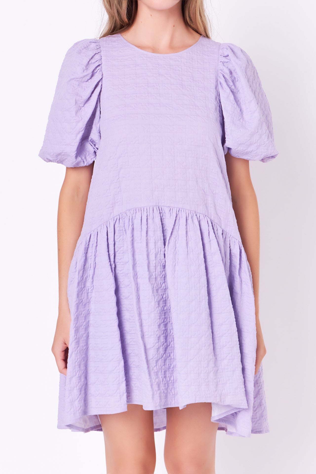 ENGLISH FACTORY - Back Tie Jacquard Puff Dress - DRESSES available at Objectrare