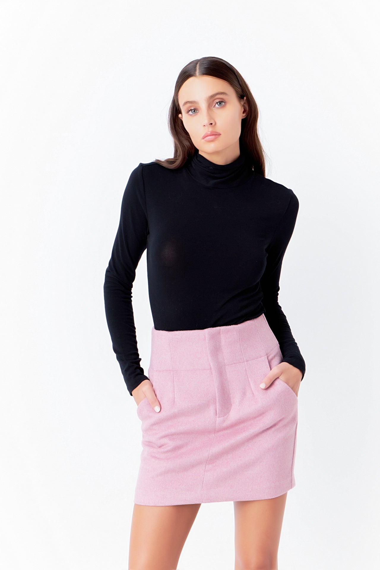 ENDLESS ROSE - High Waisted Wool H Mini - SKIRTS available at Objectrare