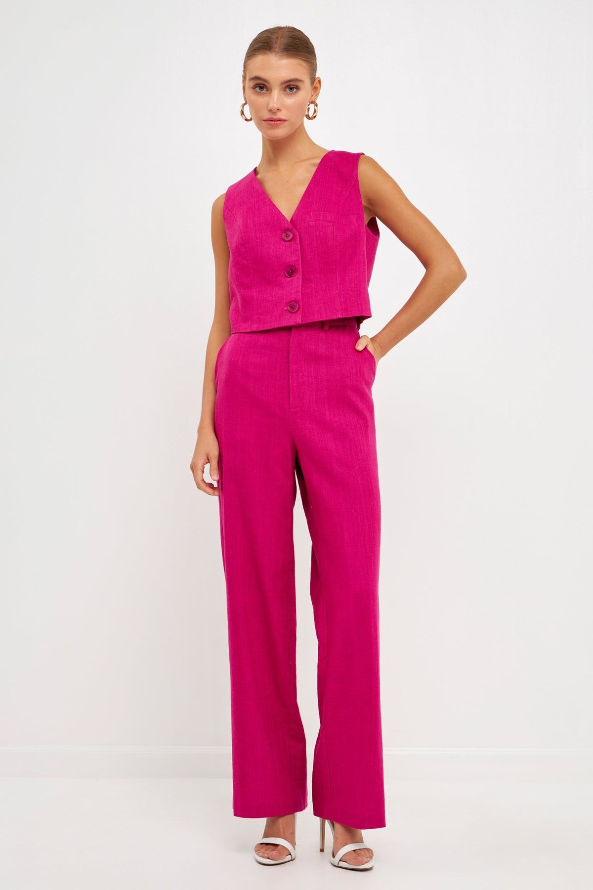 ENDLESS ROSE - Wide Leg Linen Pants - PANTS available at Objectrare
