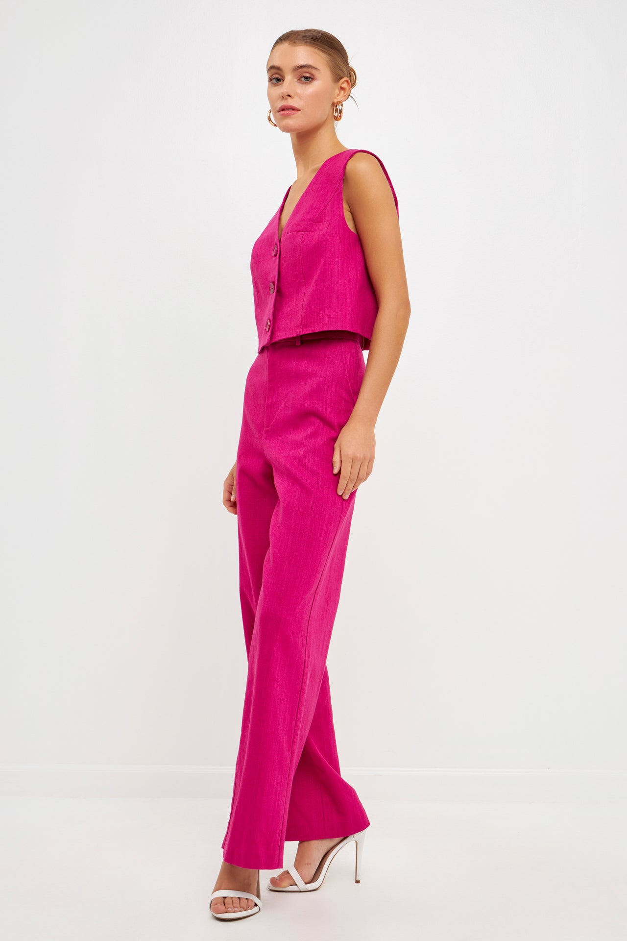 ENDLESS ROSE - Wide Leg Linen Pants - PANTS available at Objectrare