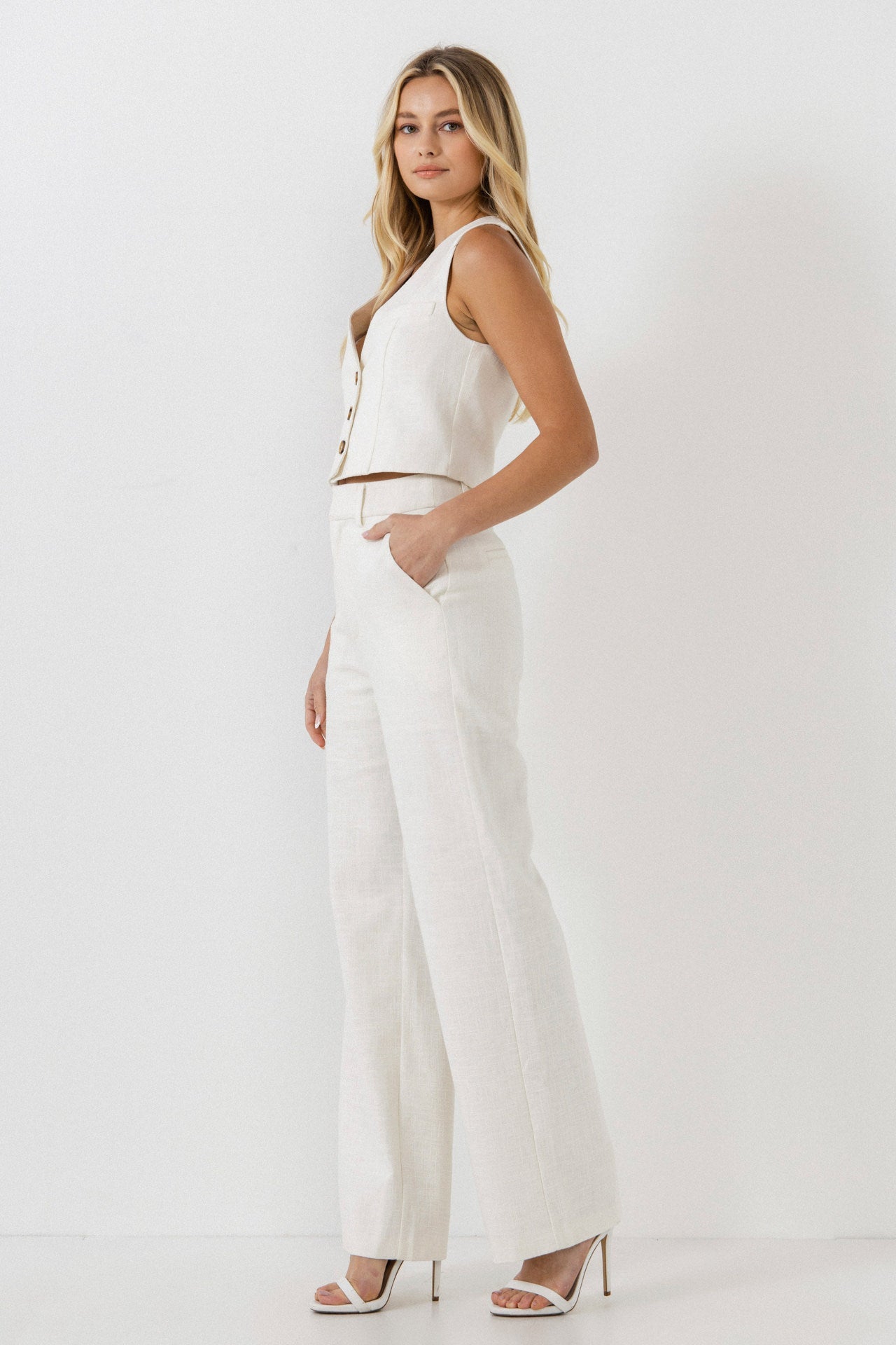 ENDLESS ROSE - Wide Leg Linen Pants - PANTS available at Objectrare