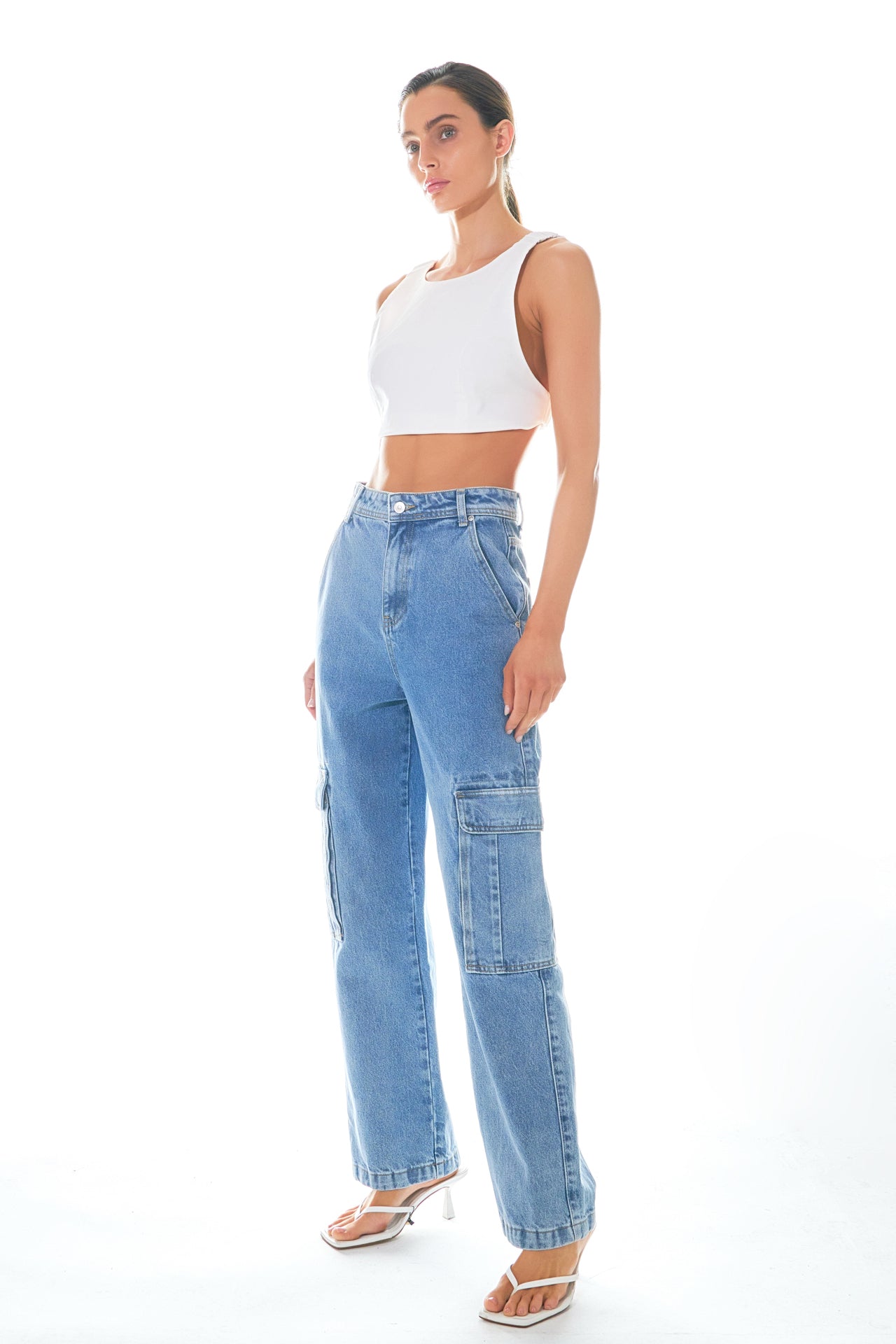 GREY LAB - Elastic Band Open Back Crop Top - CAMI TOPS & TANK available at Objectrare
