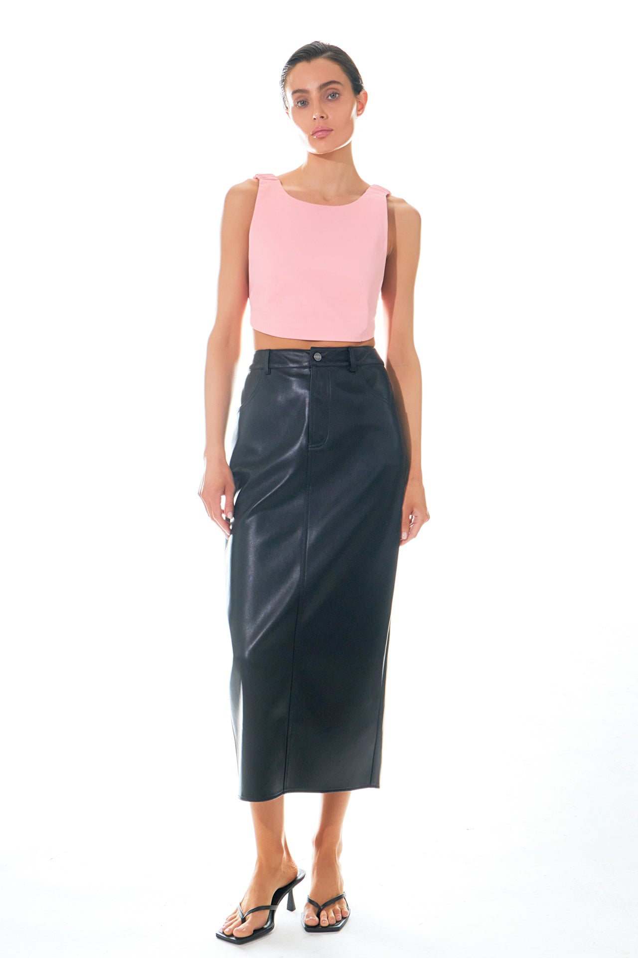 GREY LAB - Elastic Band Open Back Crop Top - CAMI TOPS & TANK available at Objectrare