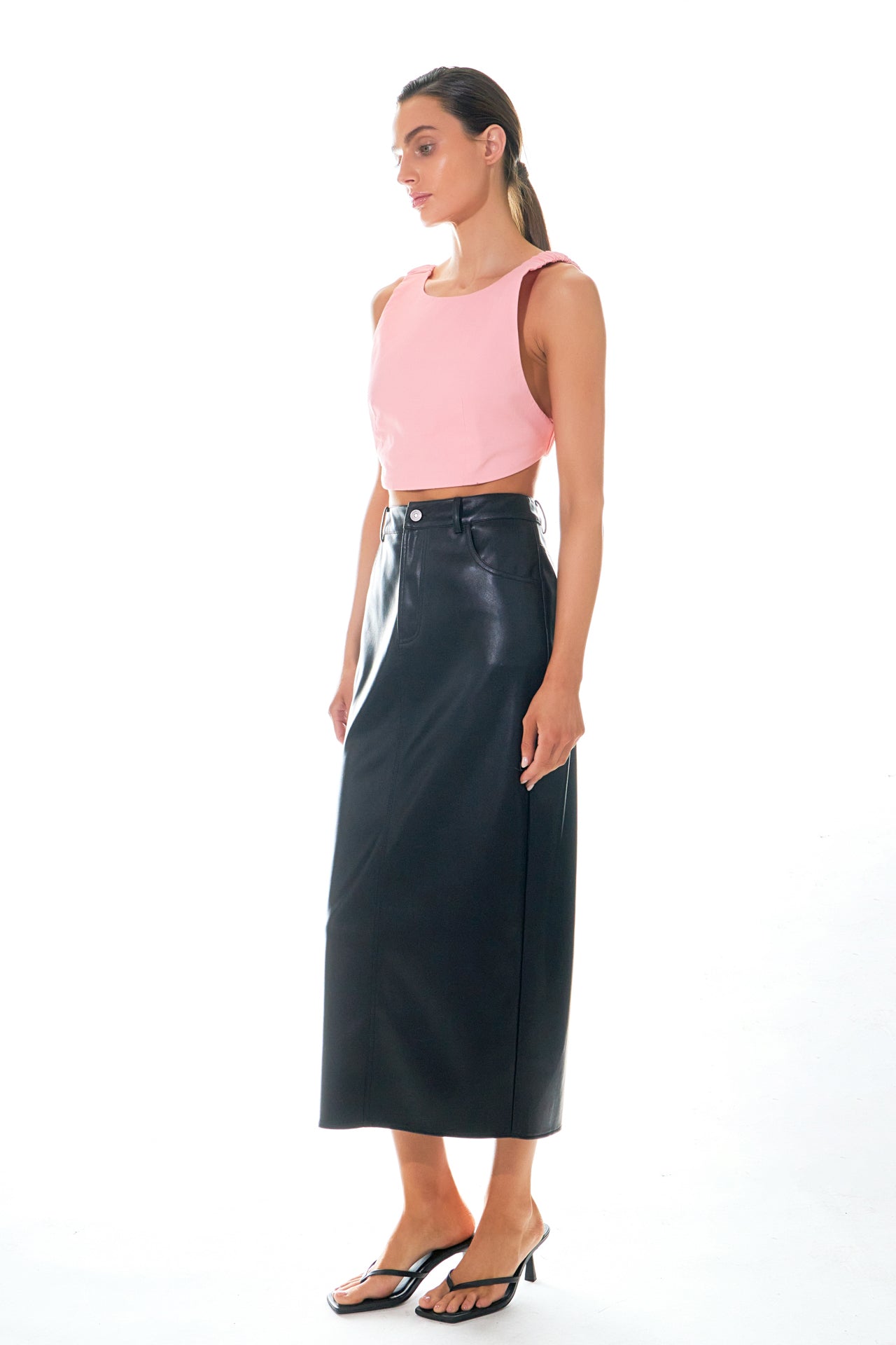 GREY LAB - Elastic Band Open Back Crop Top - CAMI TOPS & TANK available at Objectrare