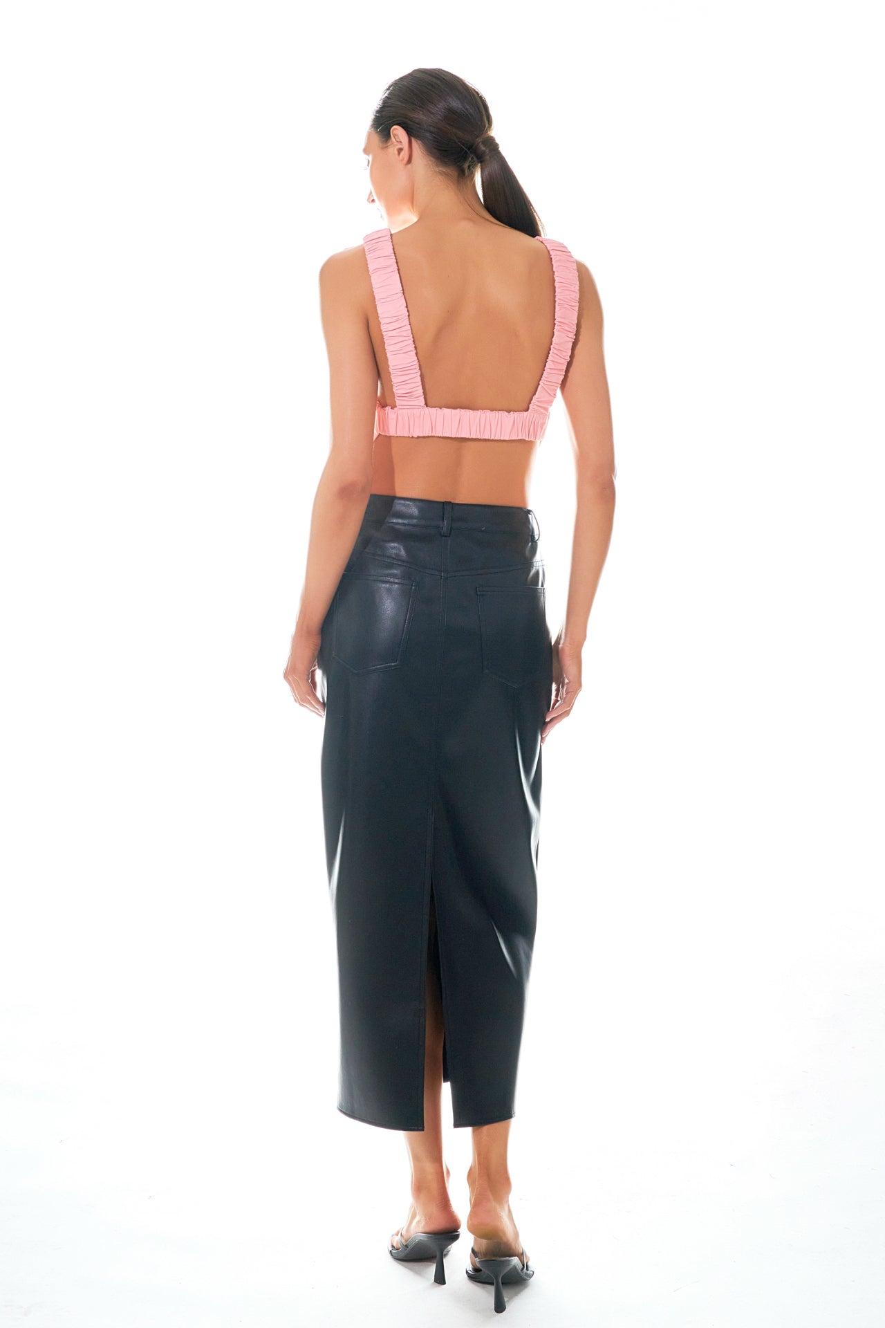 GREY LAB - Elastic Band Open Back Crop Top - CAMI TOPS & TANK available at Objectrare