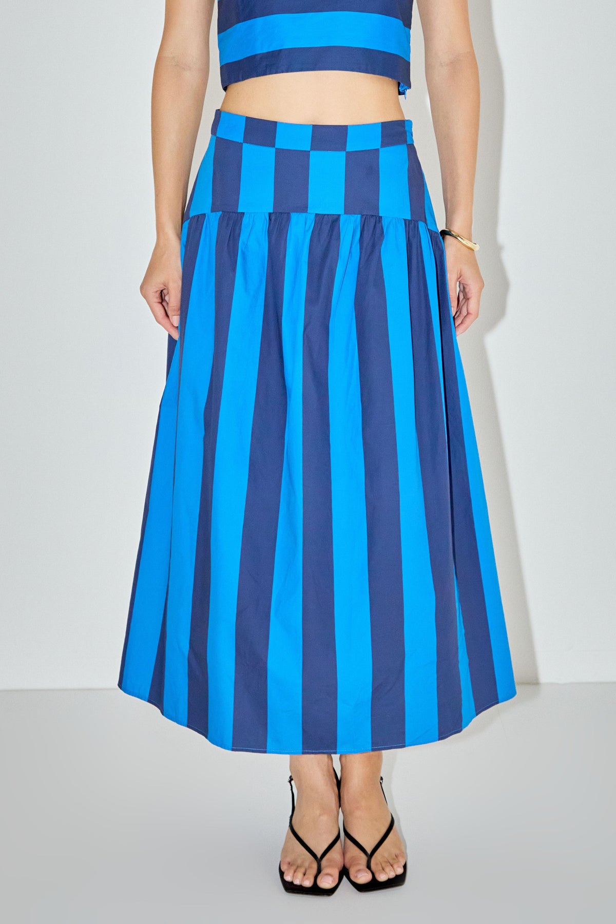 ENGLISH FACTORY - Bold Stripe Midi Skirt - SKIRTS available at Objectrare