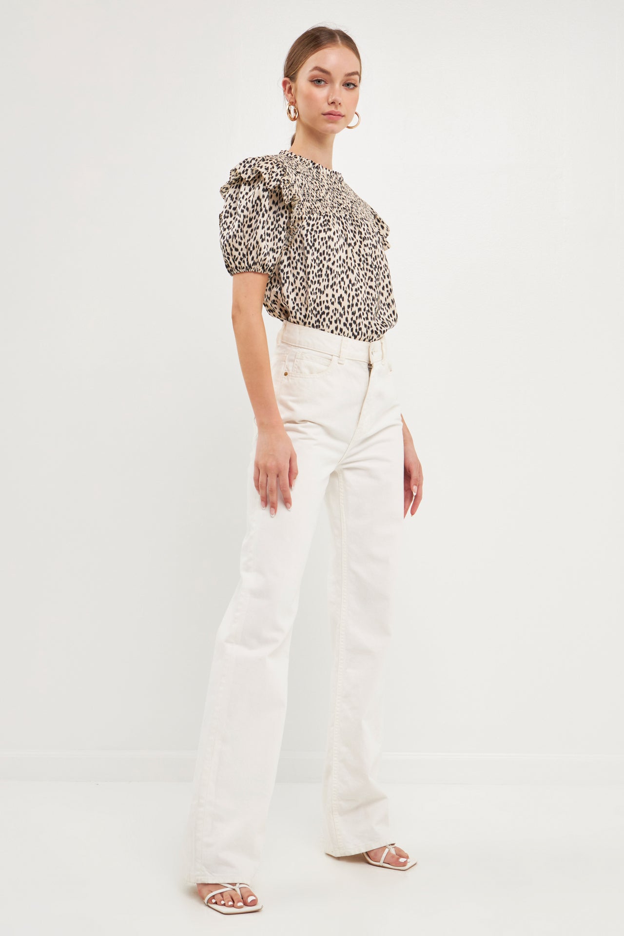 ENDLESS ROSE - Leopard Ruffle Blouse - TOPS available at Objectrare