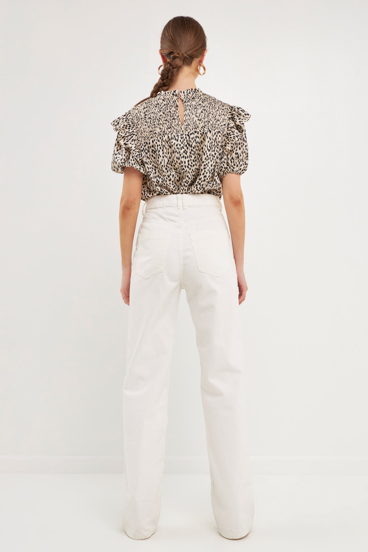 ENDLESS ROSE - Leopard Ruffle Blouse - TOPS available at Objectrare